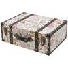 HMF Vintage Deko Koffer aus Holz, Aufbewahrungsbox mit Deckel und Ledergriff, Barock, 44 x 32 x 16 cm