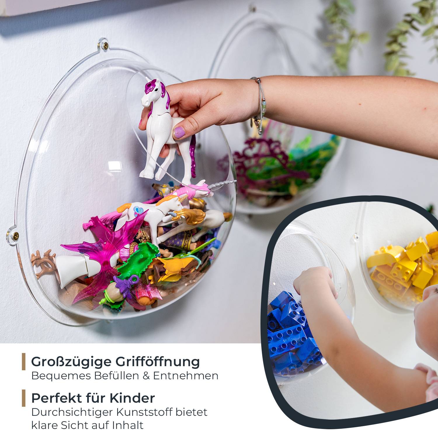 HMF 46632-22 Wandregal Acrylhalbkugel, Hängedisplay, Ø 32 cm, Transparent-3