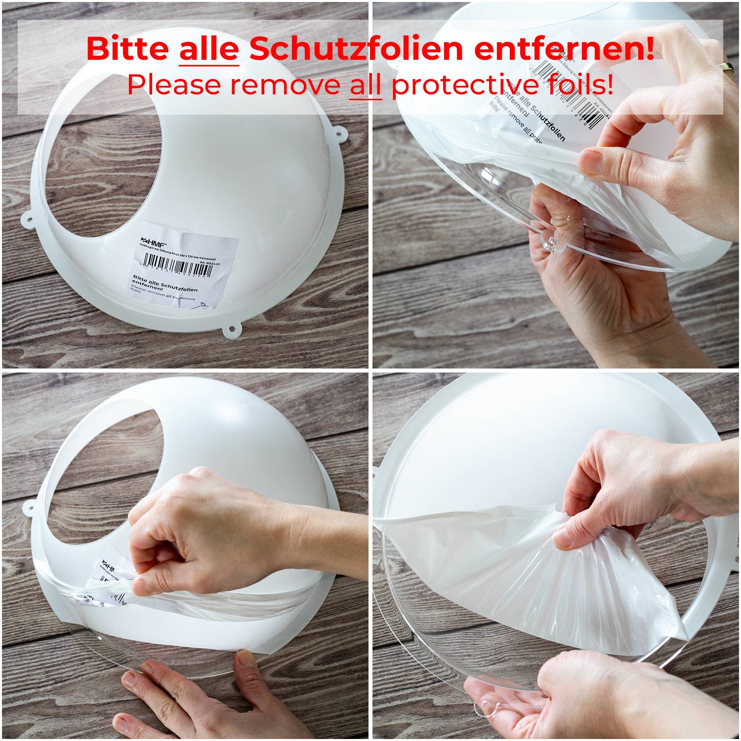 HMF 46632-22 Wandregal Acrylhalbkugel, Hängedisplay, Ø 32 cm, Transparent-4
