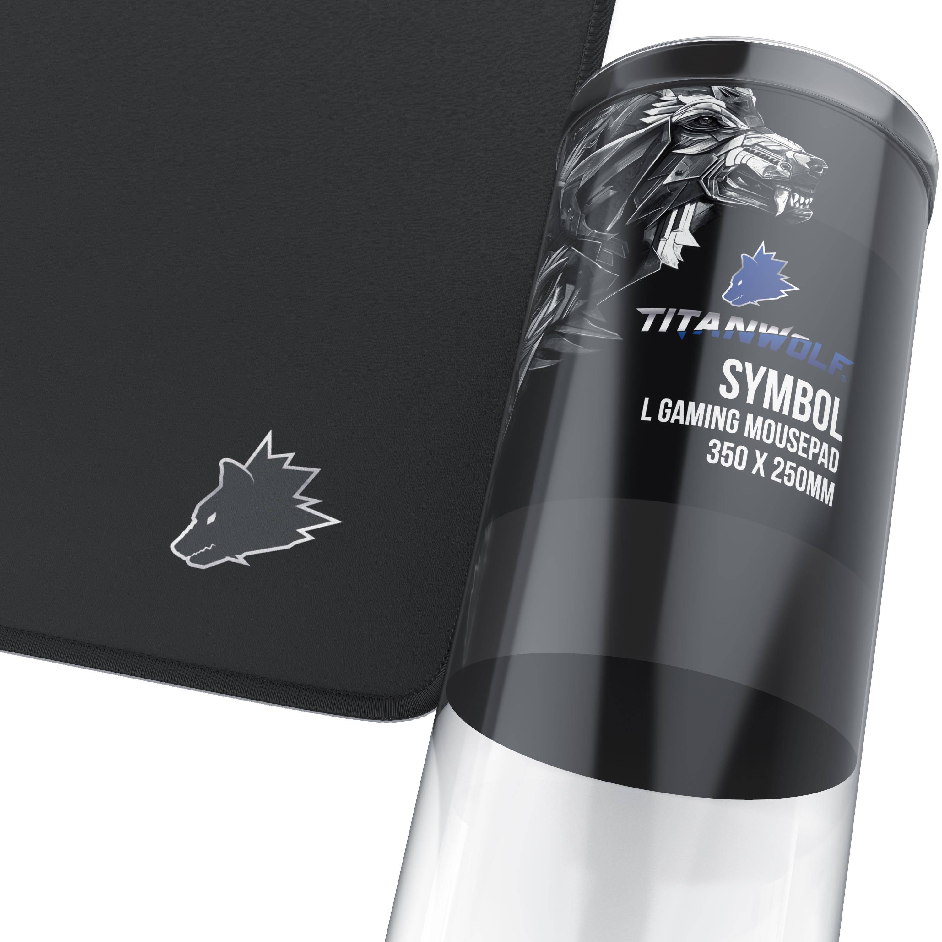 Titanwolf Gaming Mauspad, Speed Gaming Mousepad 250 x 350mm mit gummierter Rückseite, kleines Wolfsmotiv-1