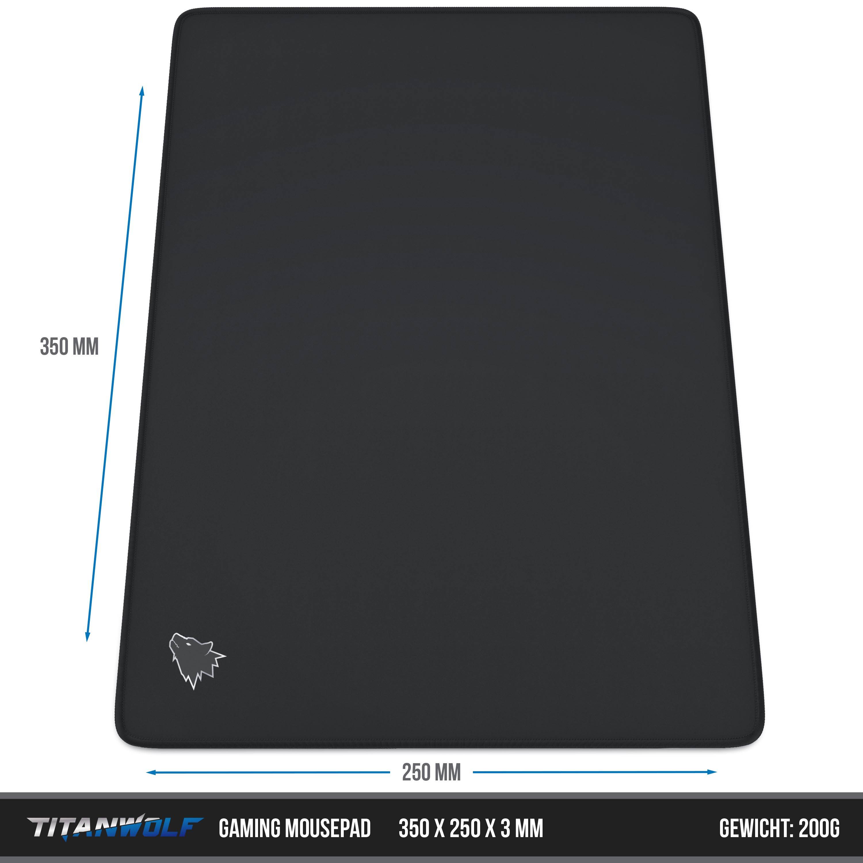 Titanwolf Gaming Mauspad, Speed Gaming Mousepad 250 x 350mm mit gummierter Rückseite, kleines Wolfsmotiv-3