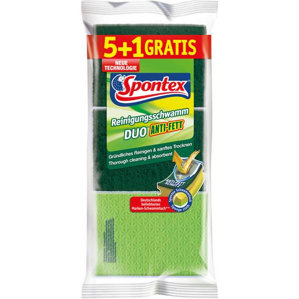 Spontex Reinigungsschwamm Duo Anti-Fett f. sort. 6er Pack