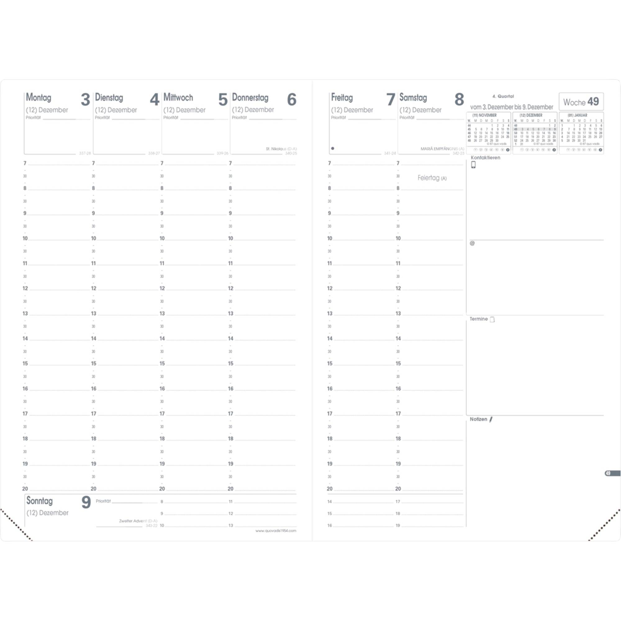 Kalender Minister Impala 16x24cm 2S/1W sw-1