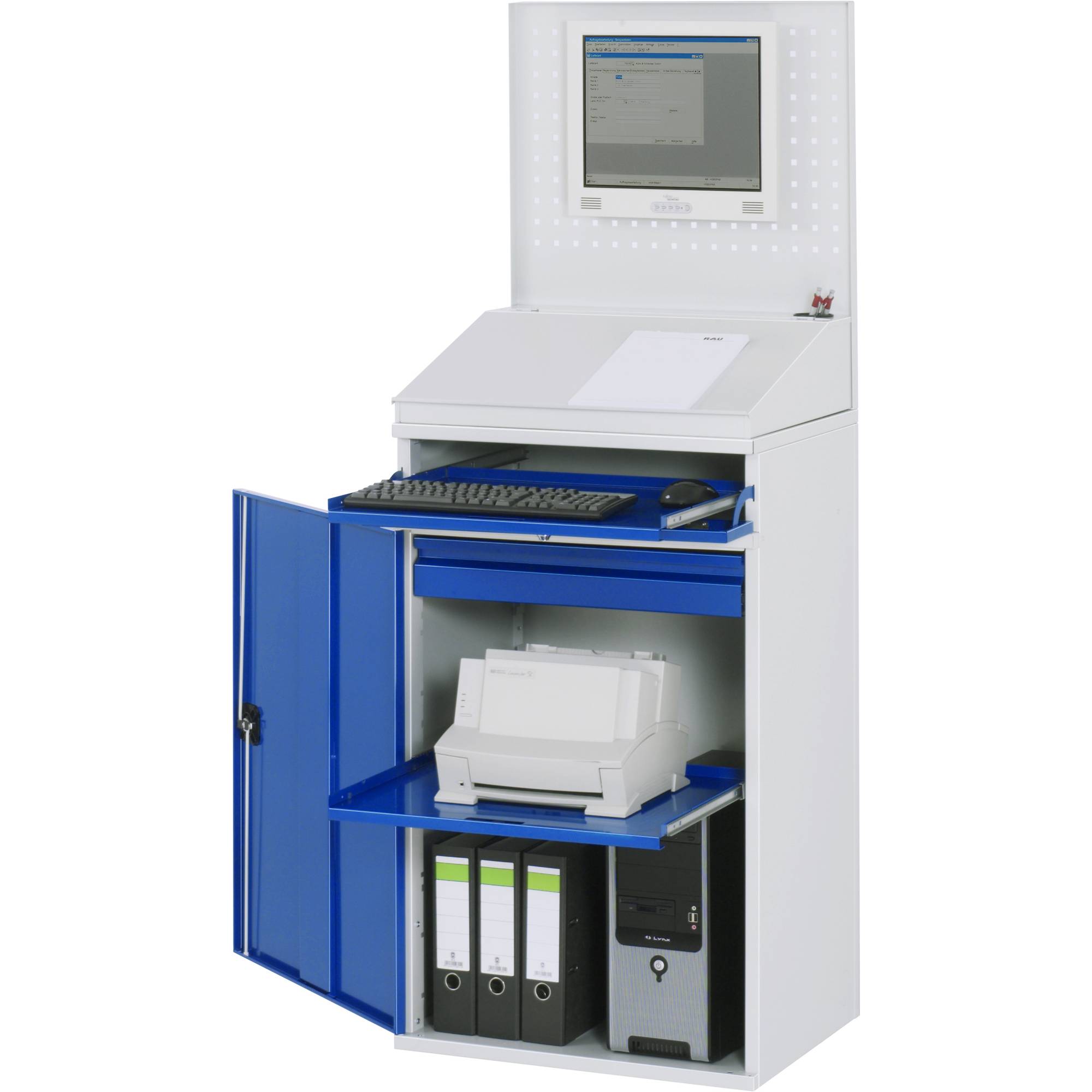 Computerschrank 650x520x1770 stationär lgr/ebl-1