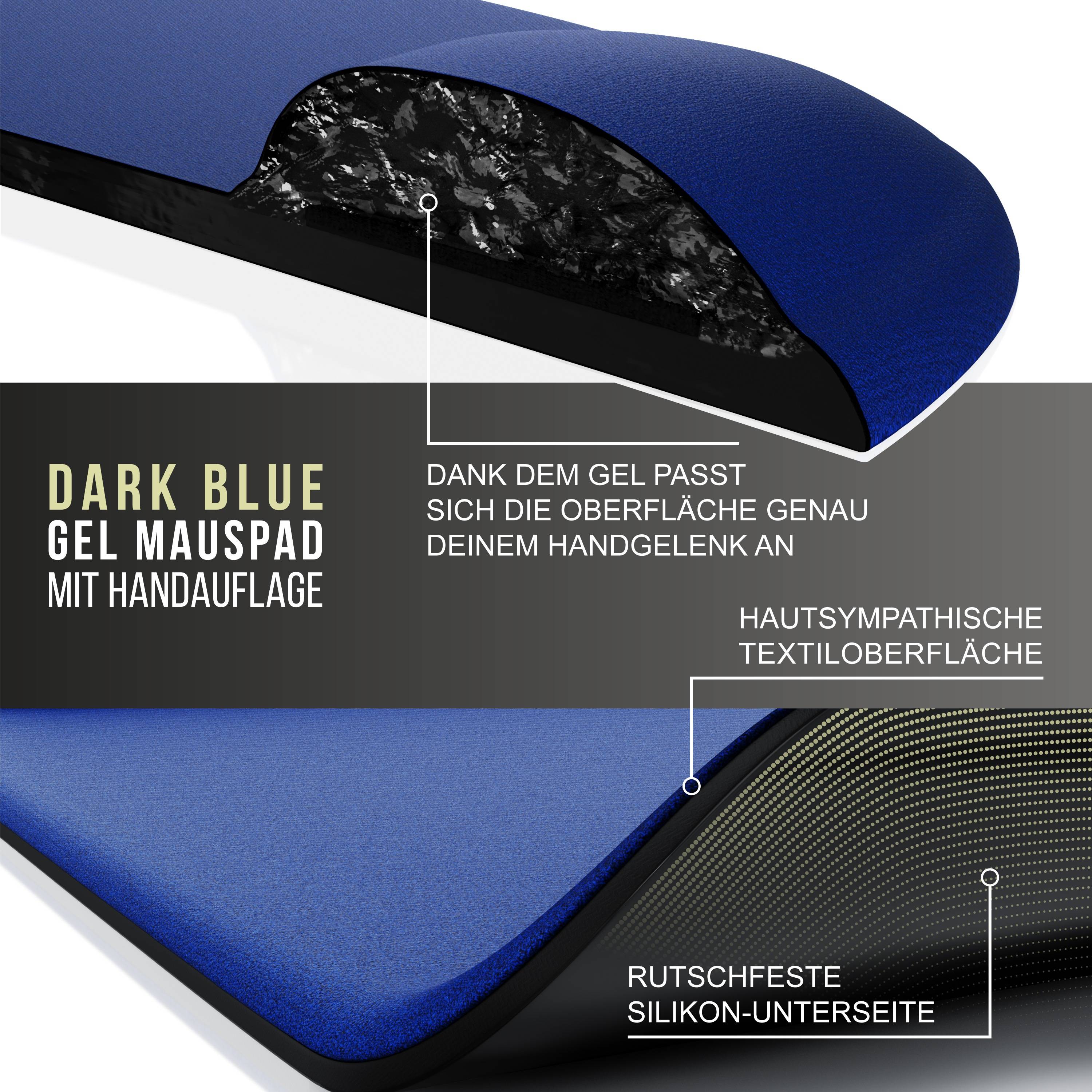 CSL Gaming Mauspad, Office Mousepad mit Gelkissen mit & Handgelenkauflage, 22,5 x 28 cm, dunkelblau-3