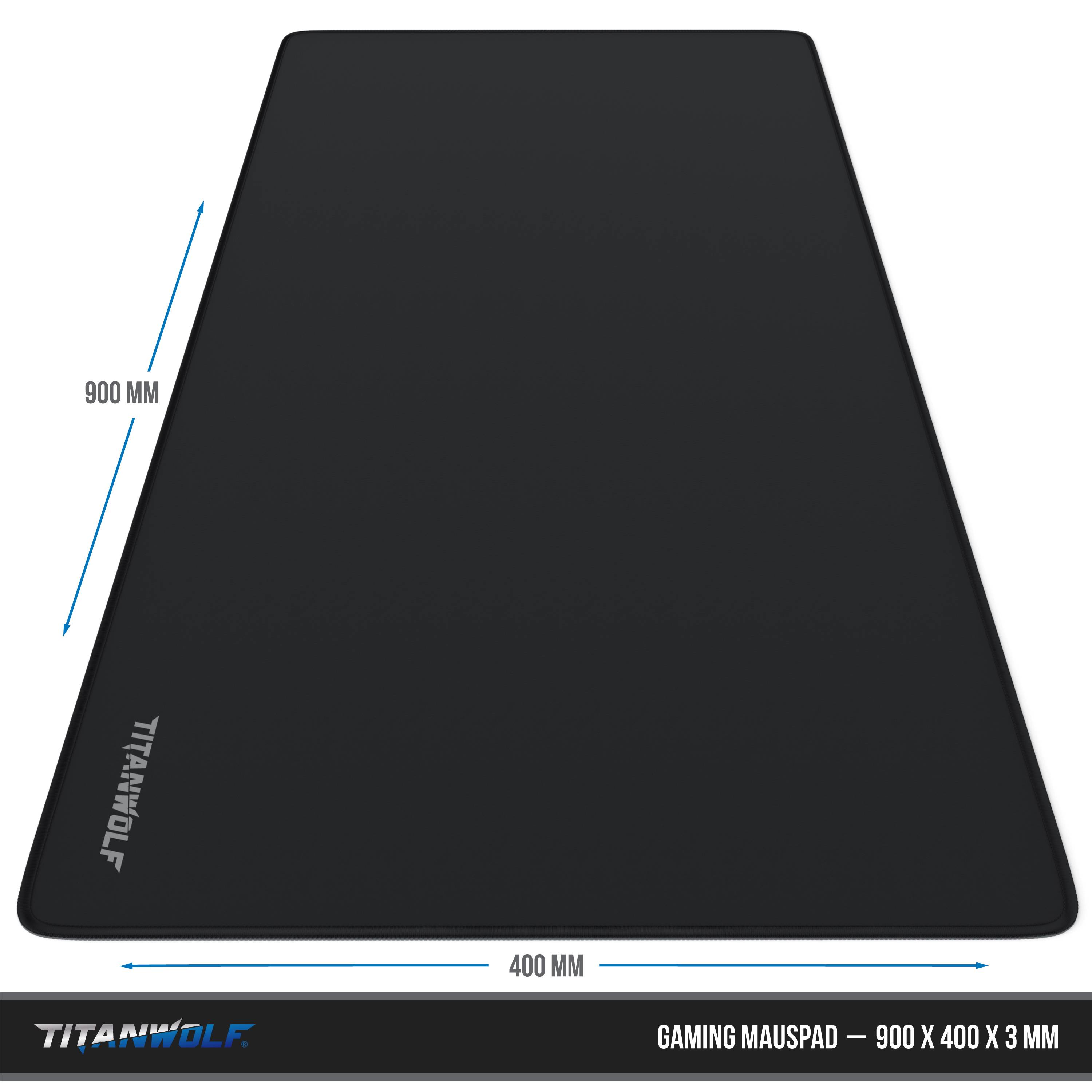 Titanwolf Gaming Mauspad, 900 x 400mm XXL Mousepad, verbessert Präzision & Geschwindigkeit, Titanwolf Schrift-1