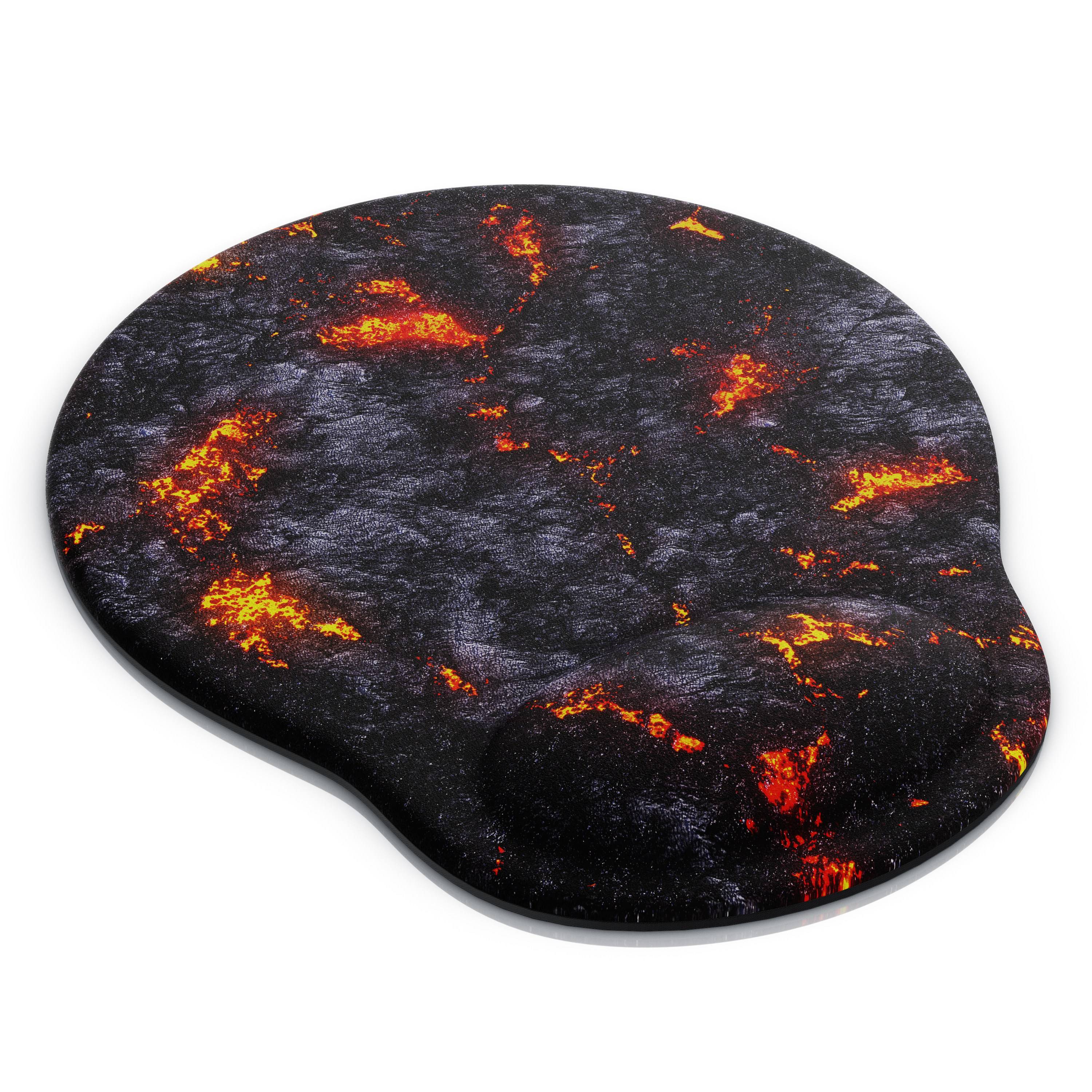 Titanwolf Gaming Mauspad mit Handgelenkauflage, Office Gel Mousepad mit Handgelenkpolster, Lava-0