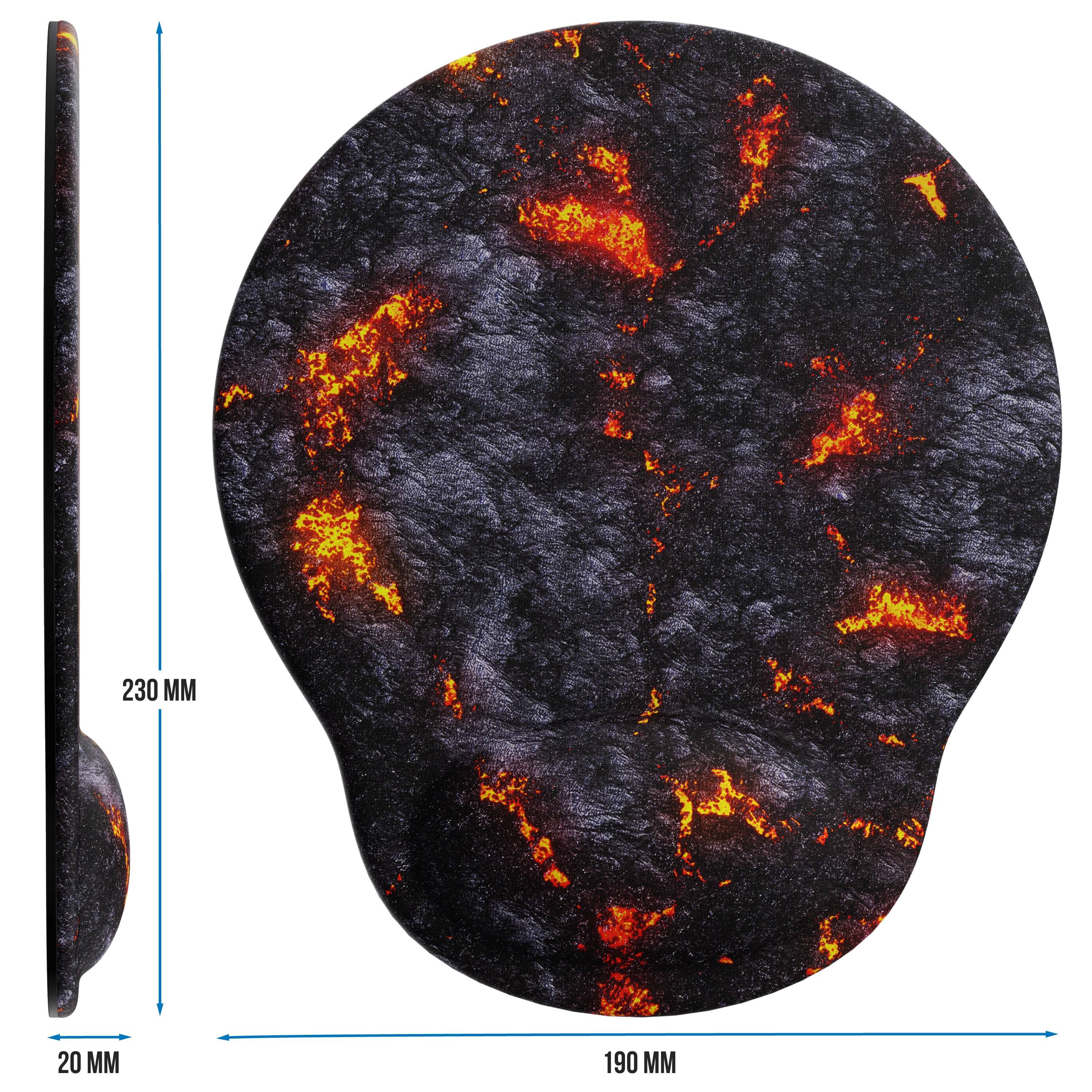 Titanwolf Gaming Mauspad mit Handgelenkauflage, Office Gel Mousepad mit Handgelenkpolster, Lava-2