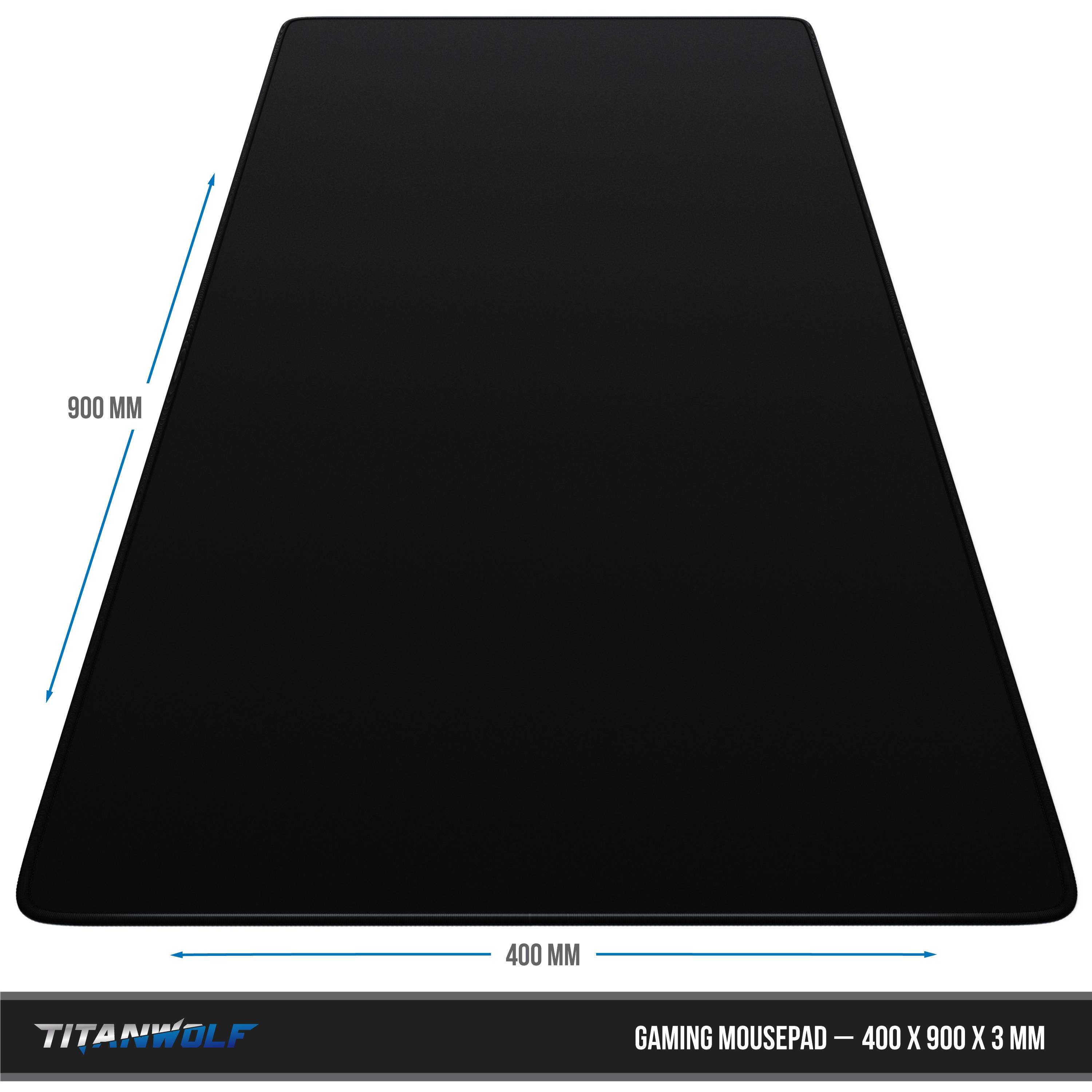 Titanwolf Gaming Mauspad, XXL Speed Gaming Mousepad / Extragroße Fläche von 900 x 400mm, schwarz-2