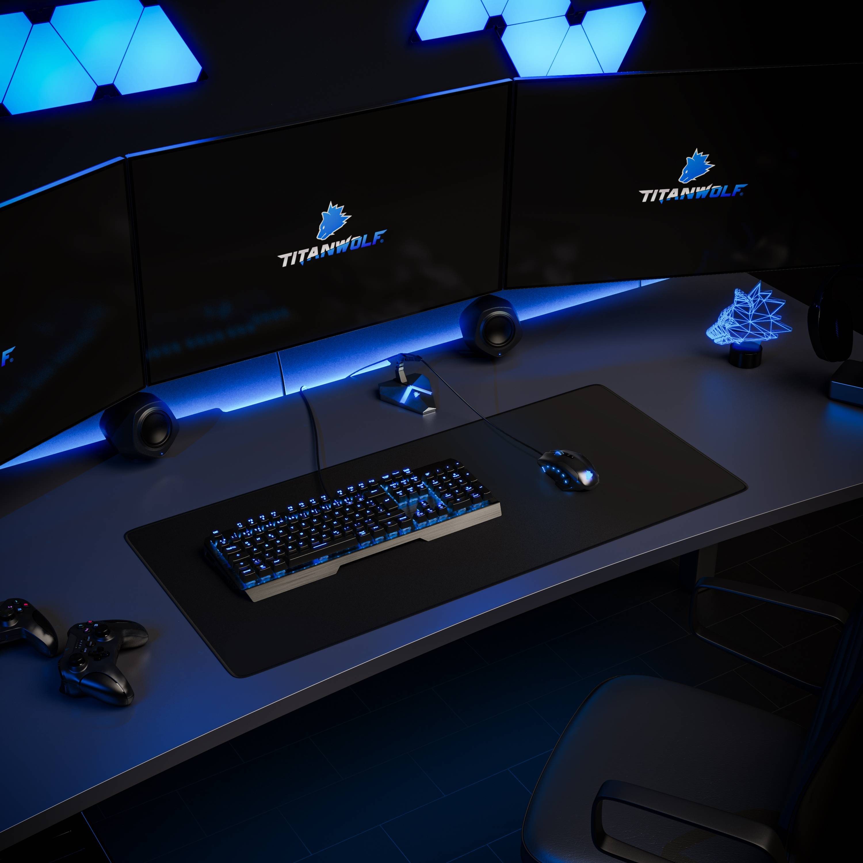 Titanwolf Gaming Mauspad, XXL Speed Gaming Mousepad / Extragroße Fläche von 900 x 400mm, schwarz-4
