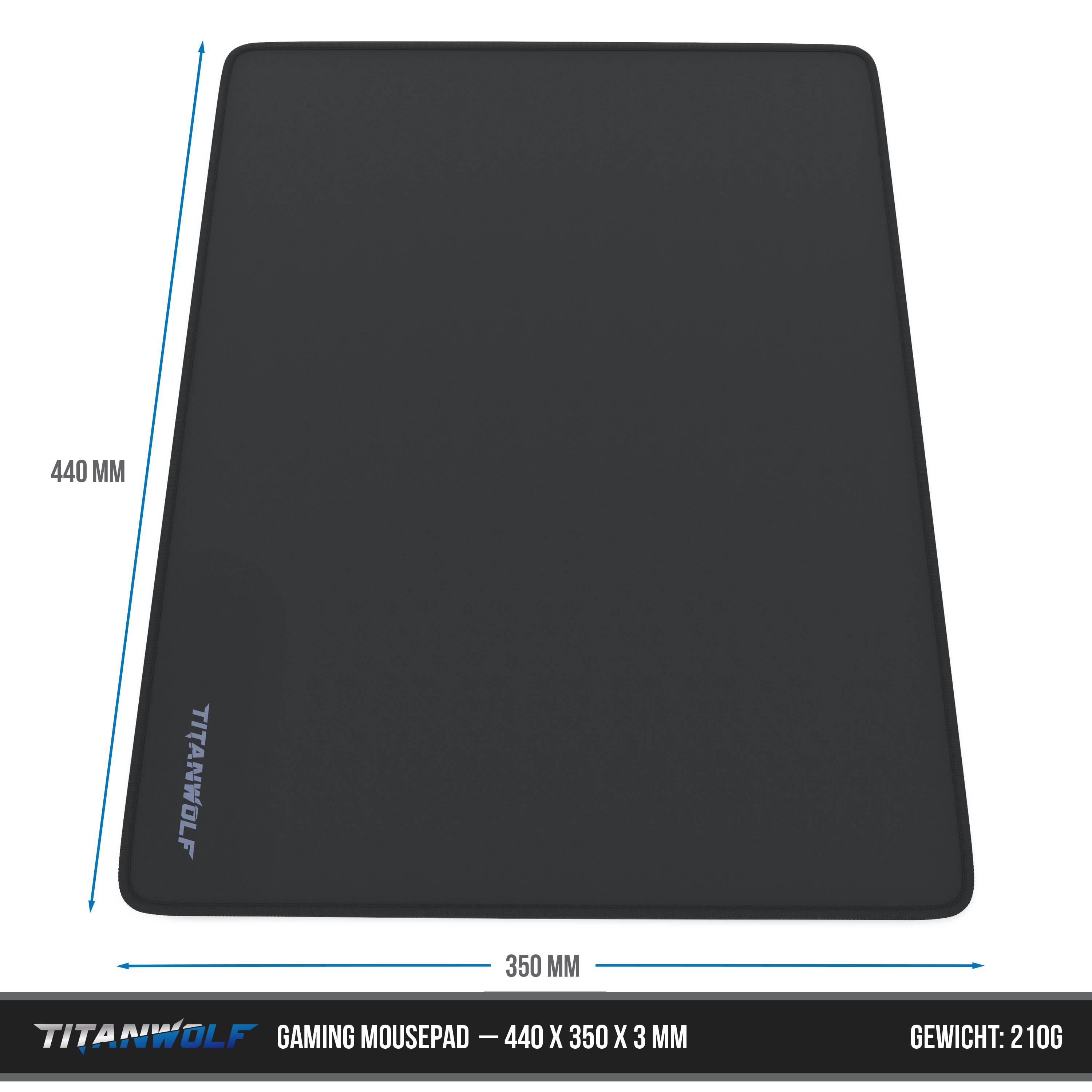 Titanwolf XL Speed Gaming Mauspad - 44 x 35 x 0,3 cm Mousepad / Präzision und Geschwindigkeit-4