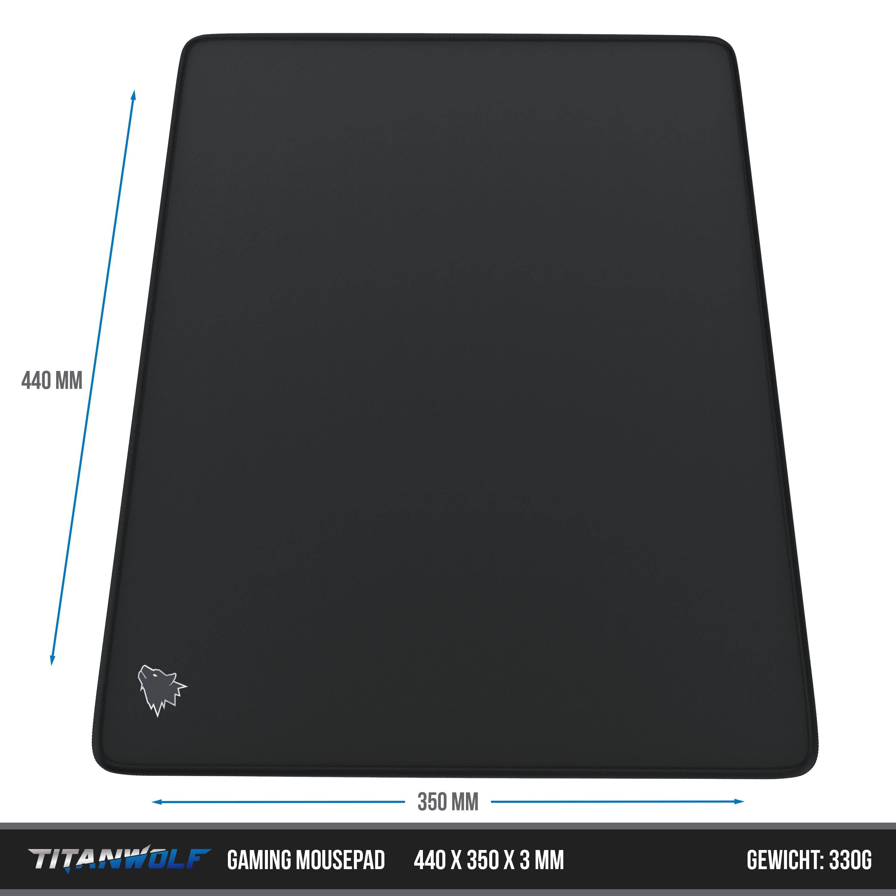 Titanwolf Gaming Mauspad XL, 440 x 350mm Mousepad mit Stoffoberfläche, Gummierte Rückseite, kleines Motiv-3