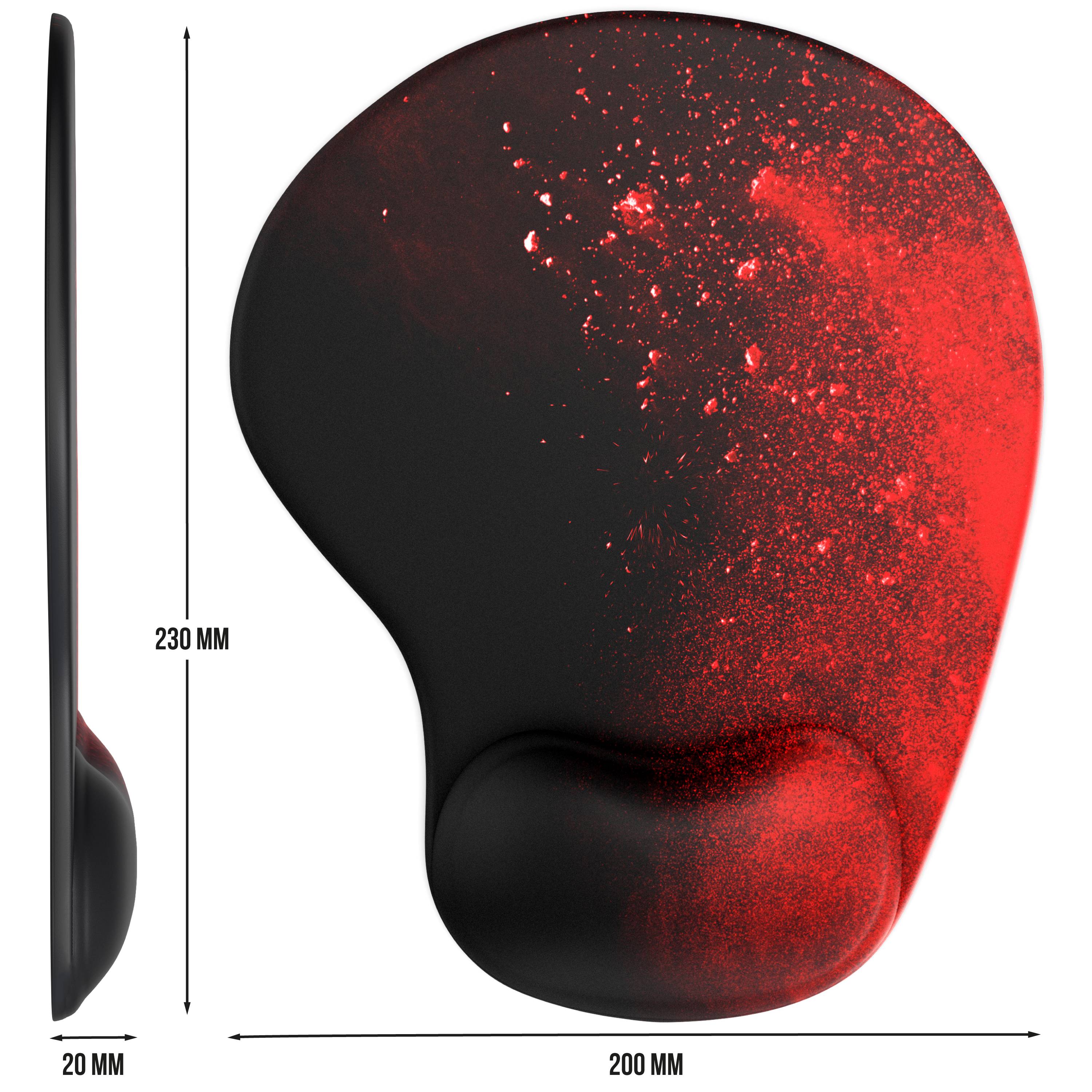 Titanwolf Gaming Mauspad mit ergonomischer Handgelenkauflage, Office Mousepad mit Gelpolster, Blood-1