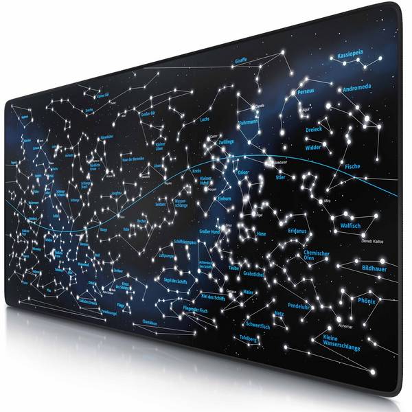 CSL Gaming Mauspad, XXL Schreibtischunterlage 900 x 400mm, Präzision & Geschwindigkeit, Celestial Map