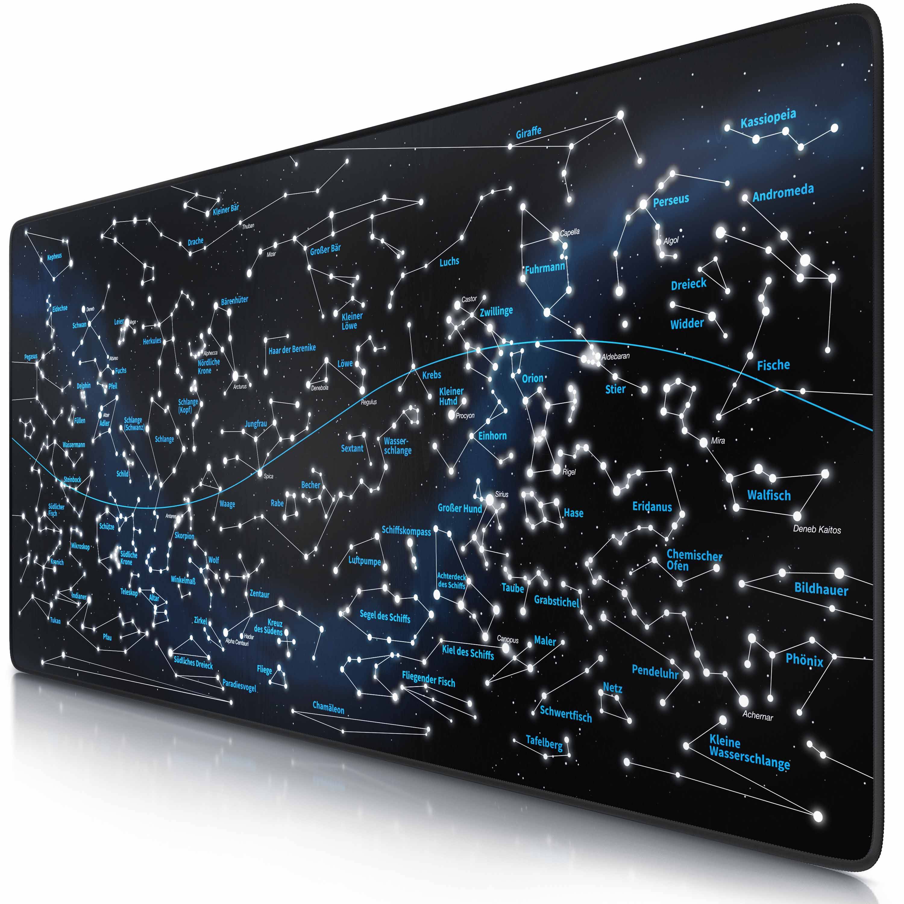 CSL Gaming Mauspad, XXL Schreibtischunterlage 900 x 400mm, Präzision & Geschwindigkeit, Celestial Map-0