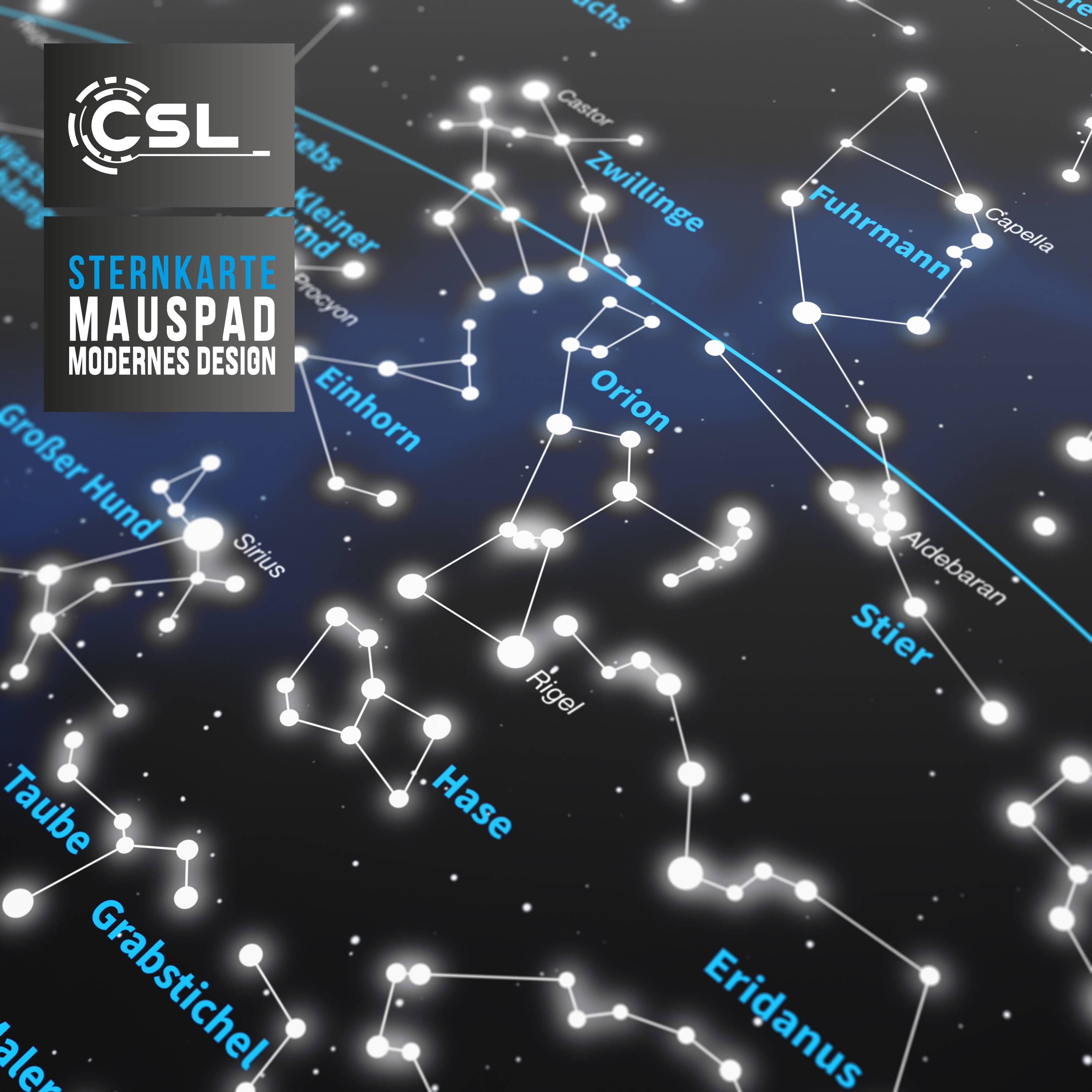 CSL Gaming Mauspad, XXL Schreibtischunterlage 900 x 400mm, Präzision & Geschwindigkeit, Celestial Map-3
