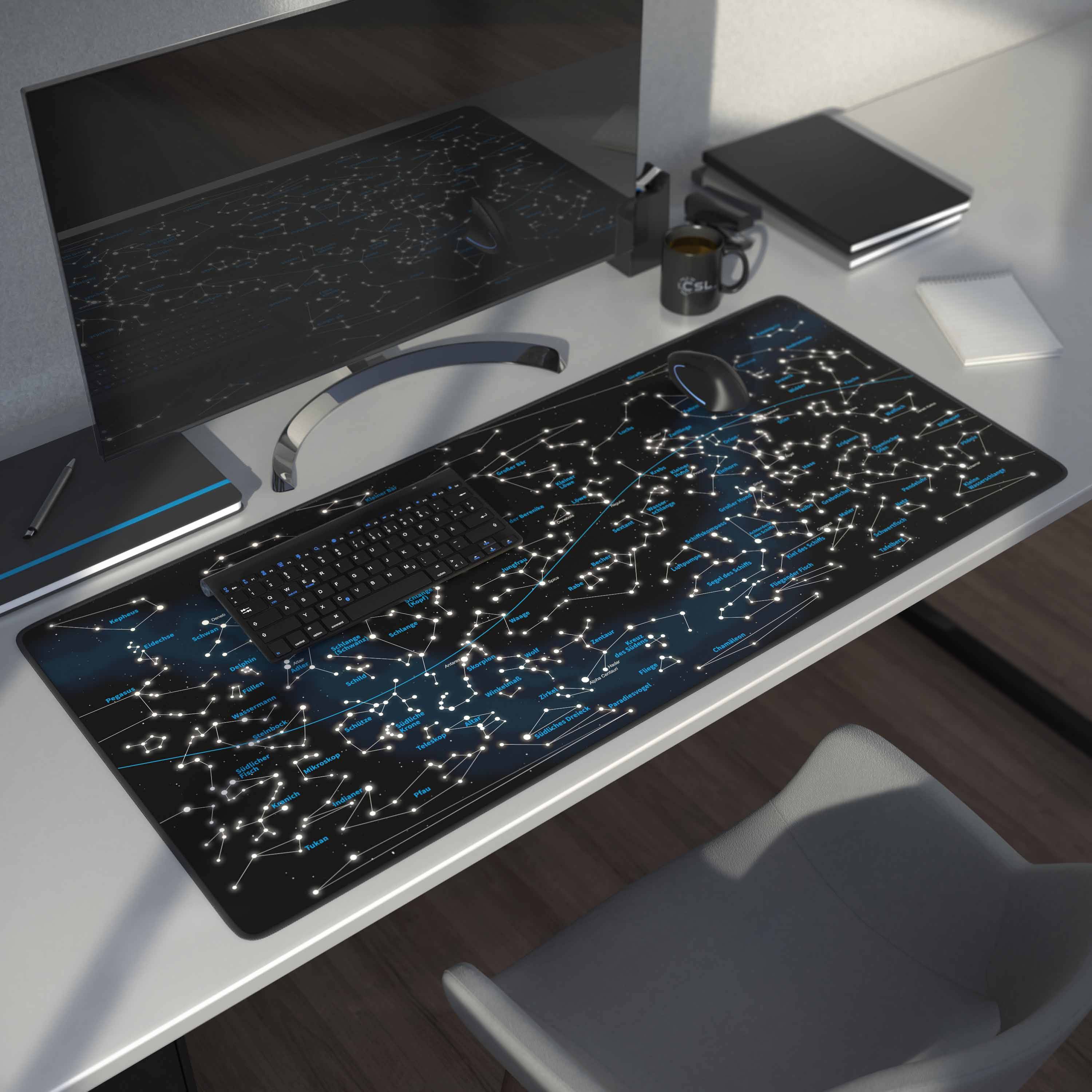 CSL Gaming Mauspad, XXL Schreibtischunterlage 900 x 400mm, Präzision & Geschwindigkeit, Celestial Map-4