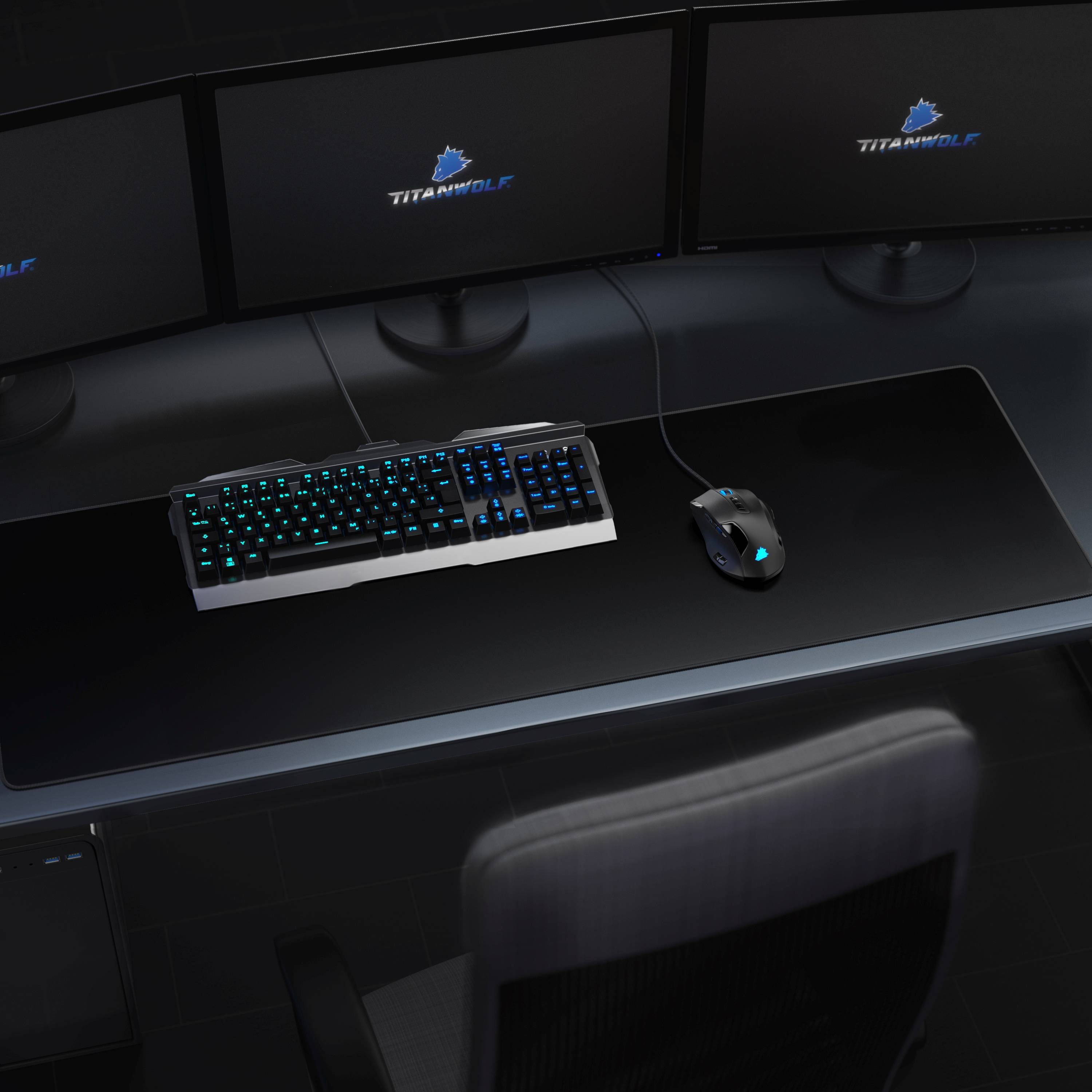 CSL Gaming Mauspad, extra groß, 1200 x 400 x 3 mm Schreibtischunterlage XXXL, Rutschfest, schwarz-2