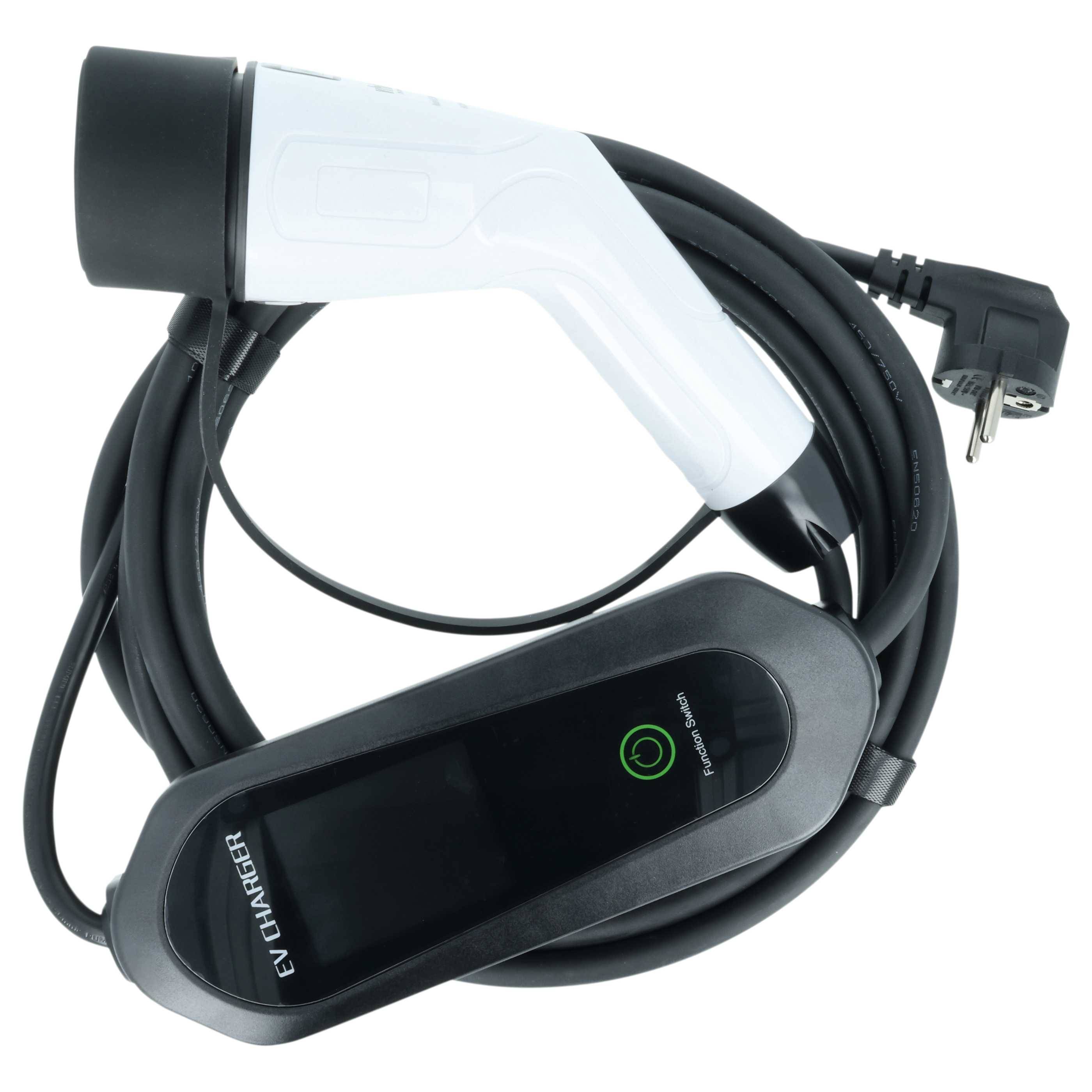 vhbw Typ 2 Ladekabel 3,5 kW 16 A 1-phasig 5 m | für E-Auto - Kabel für Wallbox & Haushaltssteckdose Typ F CEE 7/7-1