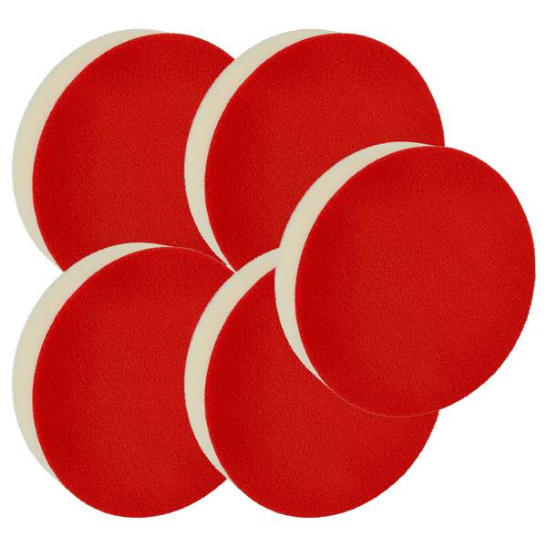 vhbw 5x Polierschwamm kompatibel mit Black & Decker Exzenter | & Schwingschleifer - 13 cm Durchmesser, weiß, rot