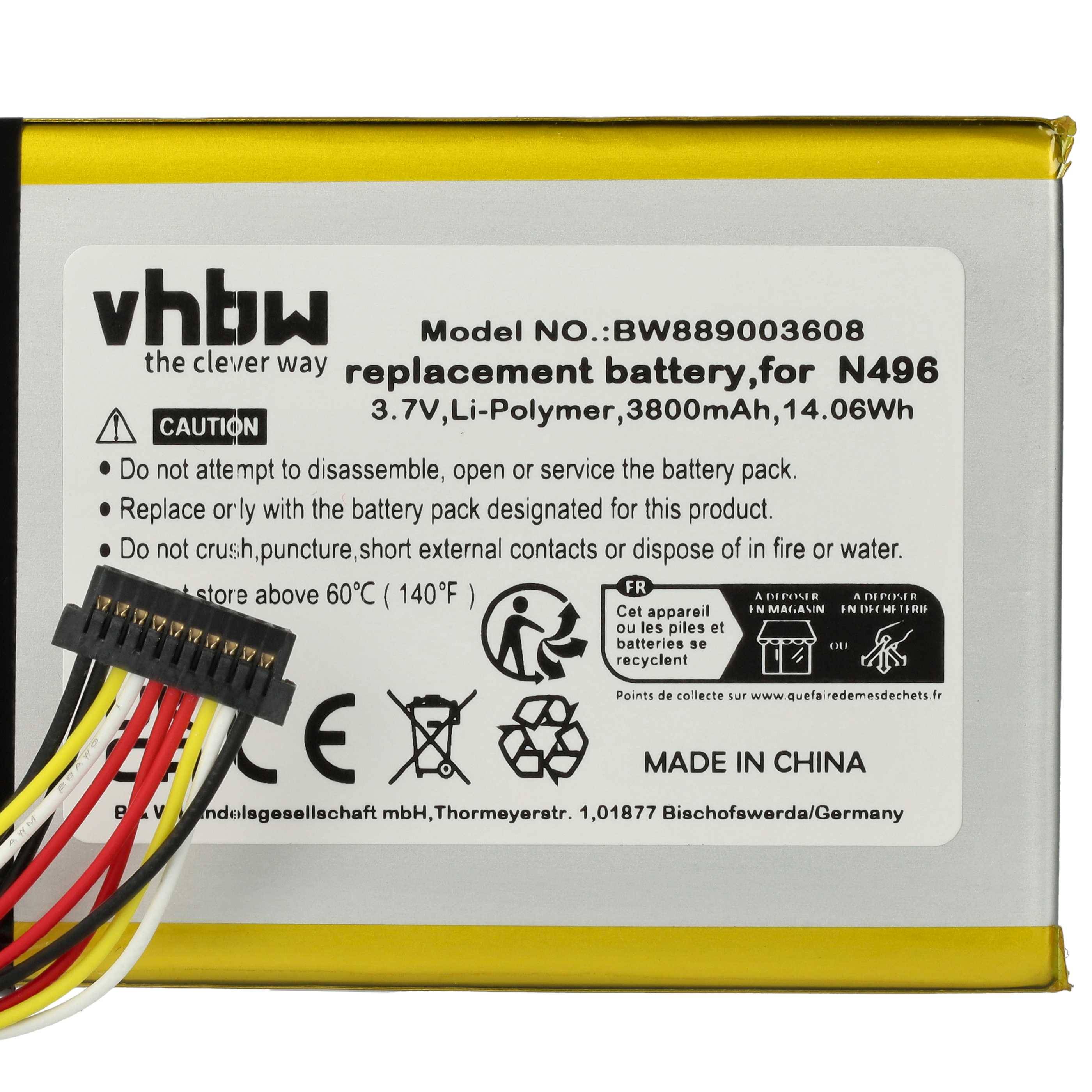 vhbw Akku kompatibel mit Magellan TRX7 | GPS Navigation Navi (3800 mAh, 3,7 V, Li-Polymer)-4