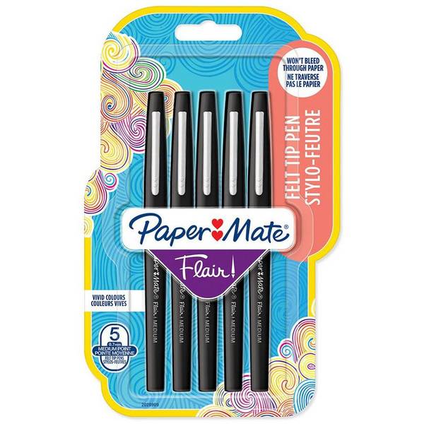 PAPER MATE Faserschreiber Flair B 5 Stk schwarz Multimedia-Technik