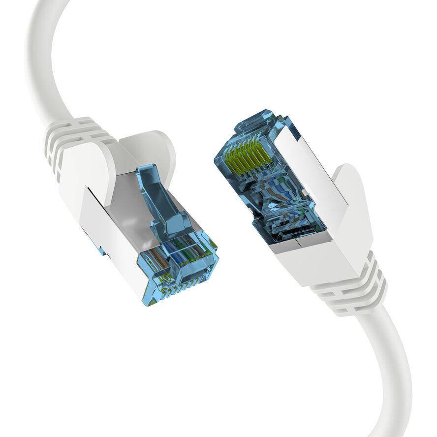 RJ45 PATCHKABEL mit CAT7 ROHKABEL WEISS 30m, S/FTP PIMF Netzwerkkabel LAN DSL Ecommerce Patchkabel-1