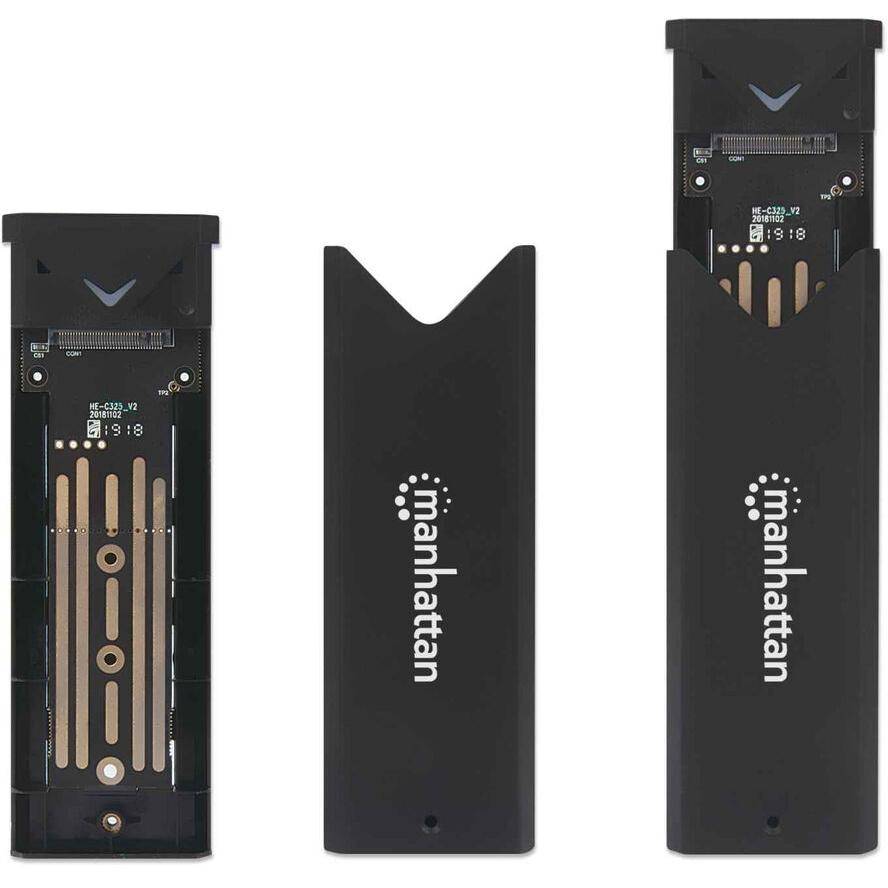 Manhattan M.2 NVMe SSD Enclosure, USB-C Female Connection, 10 Gbps (USB 3.2 Gen2 aka USB 3.1), UASP-compliant, SuperSpee-1