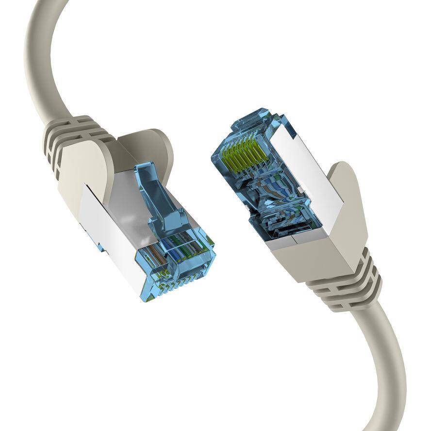 RJ45 PATCHKABEL mit CAT7 ROHKABEL GRAU 25m, S/FTP PIMF Netzwerkkabel LAN DSL Ecommerce Patchkabel-1