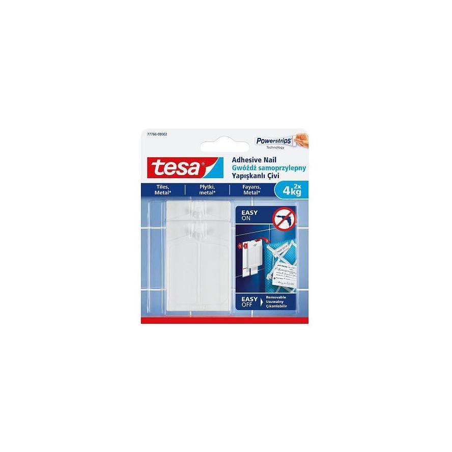 TESA 77766, Drinnen, Universalhaken, Weiß, Klebestreifen, 4 kg, 2 Stück(e)-0