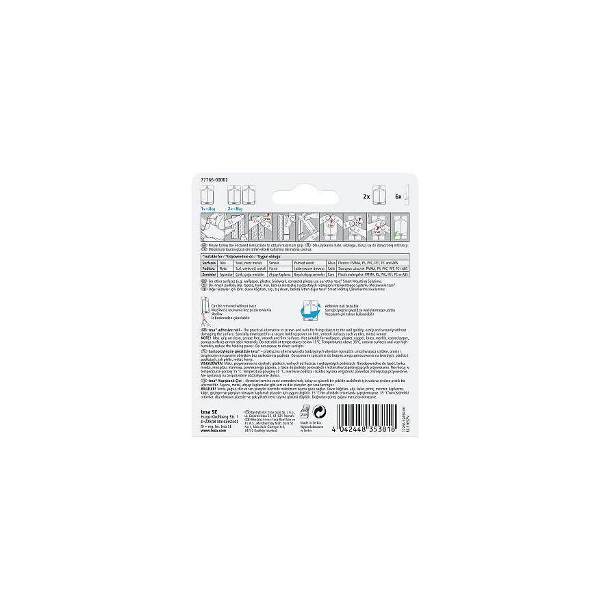 TESA 77766, Drinnen, Universalhaken, Weiß, Klebestreifen, 4 kg, 2 Stück(e)-3