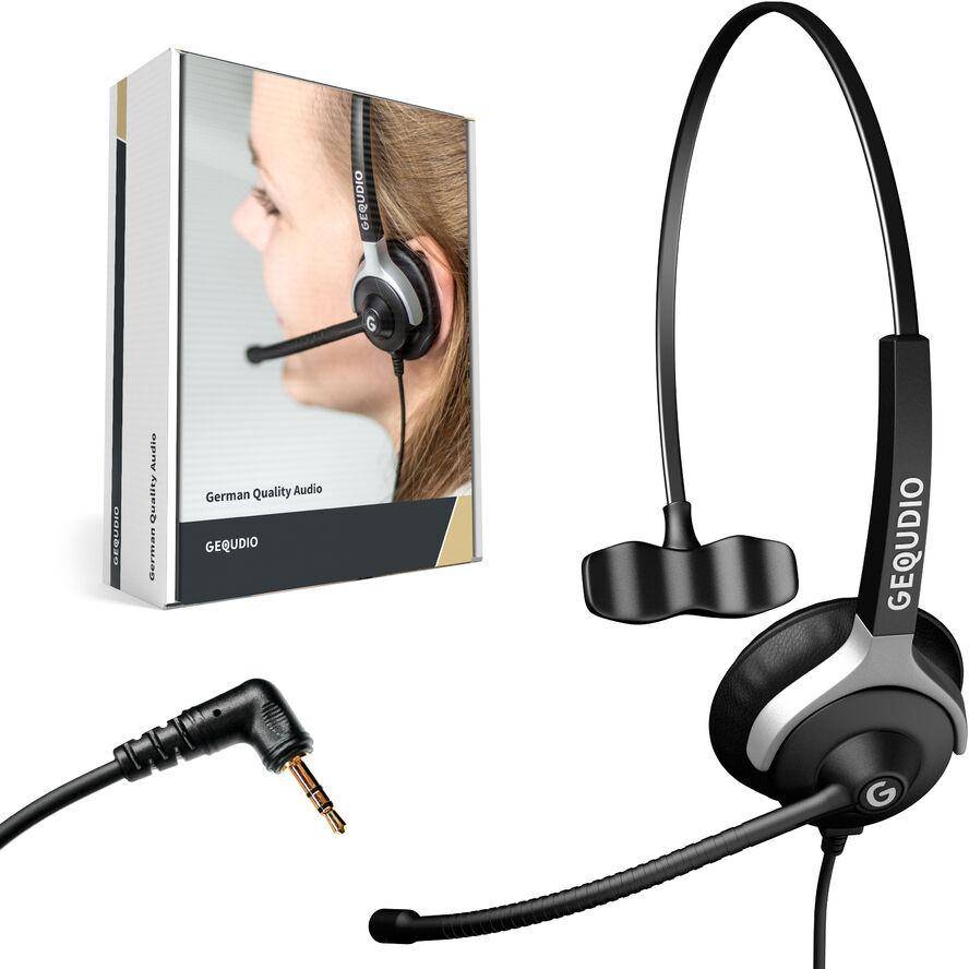 GEQUDIO Headset 1-Ohr mit 2.5mm Klinke Eingabe / Ausgabe Kopfhörer & Headsets-0
