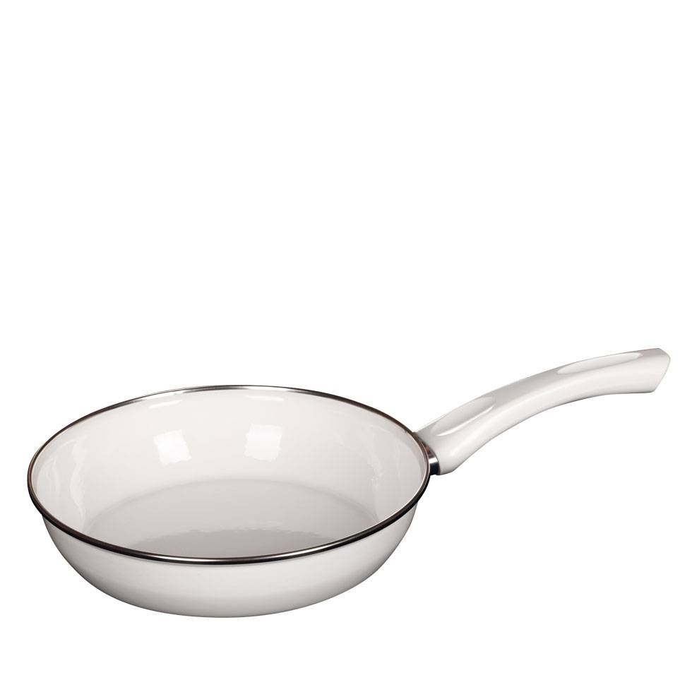 Riess Ceramic Glas Pfanne Ø24cm Emaille Nouvelle Induktion Weiss-0
