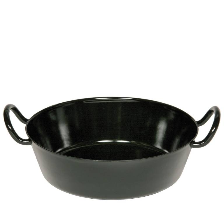 Riess Schnitzepfanne Backofenpfanne Ø34cm Servierpfanne mit 2 Griffen Schwarz-0