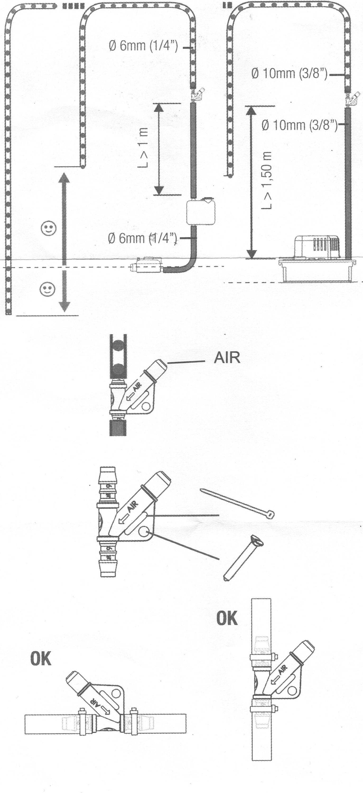 SAUERMANN Belüftungsventil / Entlüftungsventil "Drain Safe" Ø 6 mm (1/4'') für jegliche Kondensatpumpe-1