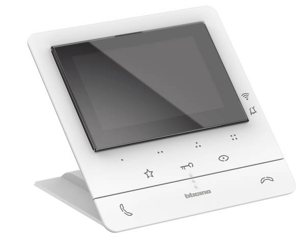BTICINO, Video-Hausstation Classe 100X16E mit WLAN-Anbindung, 7" Touchscreen, Zweifamilienhaus-Erweiterung, Weiß, 344932