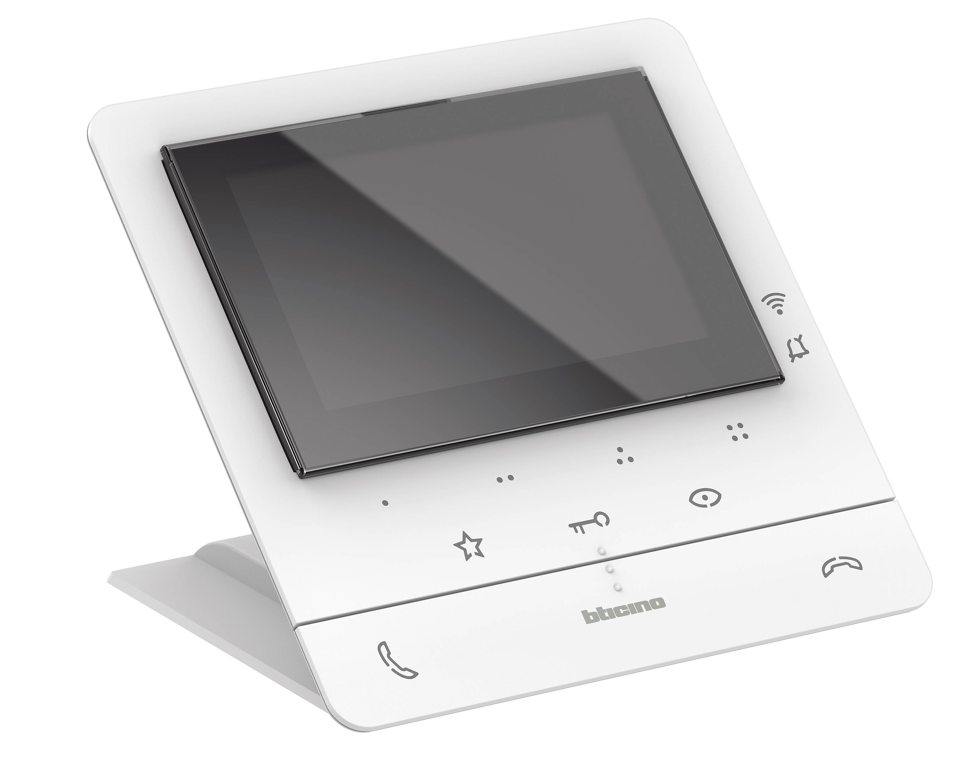 BTICINO, Video-Hausstation Classe 100X16E mit WLAN-Anbindung, 7" Touchscreen, Zweifamilienhaus-Erweiterung, Weiß, 344932-0