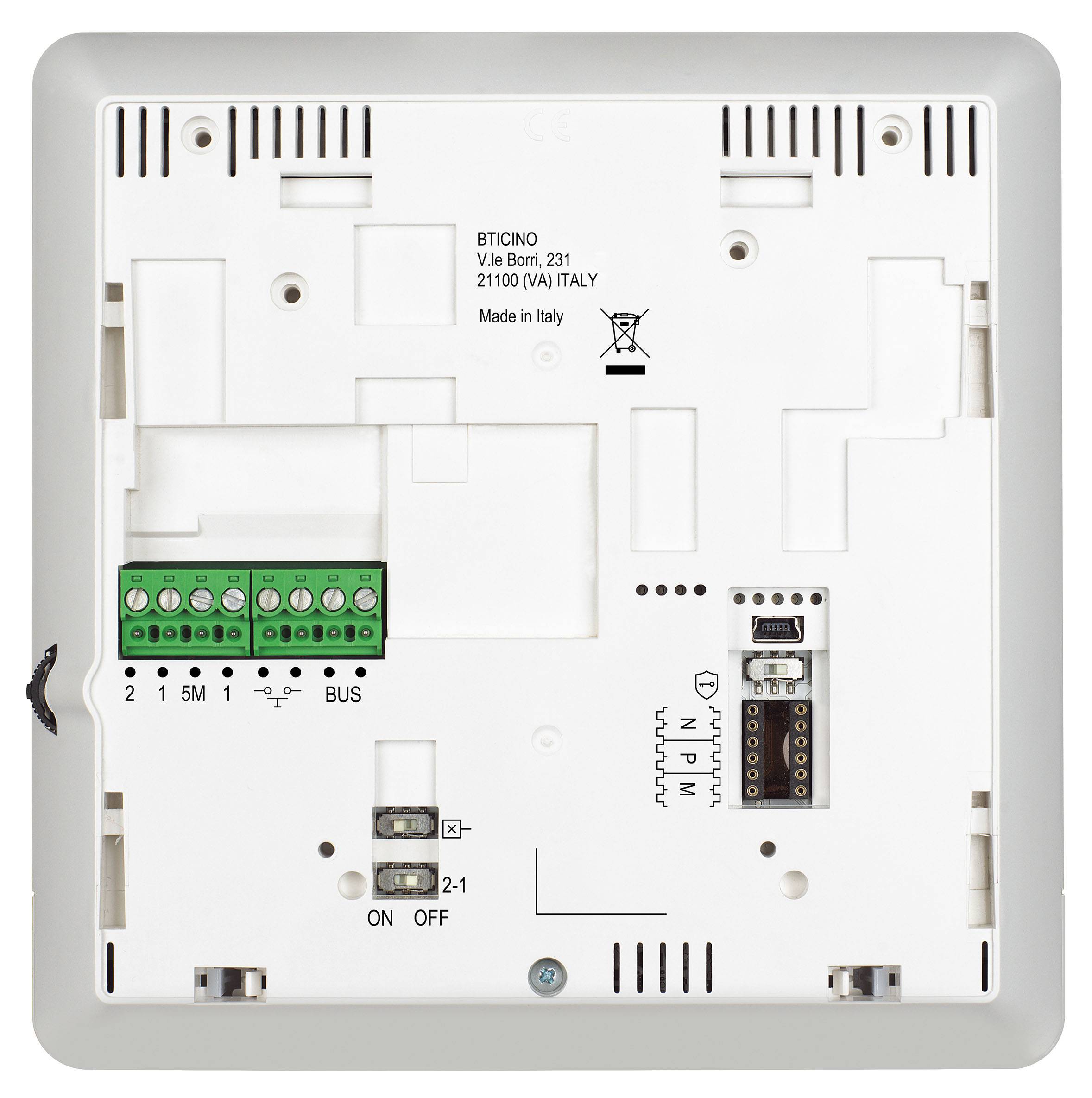 BTICINO, Video-Hausstation Classe 100X16E mit WLAN-Anbindung, 7" Touchscreen, Zweifamilienhaus-Erweiterung, Weiß, 344932-2