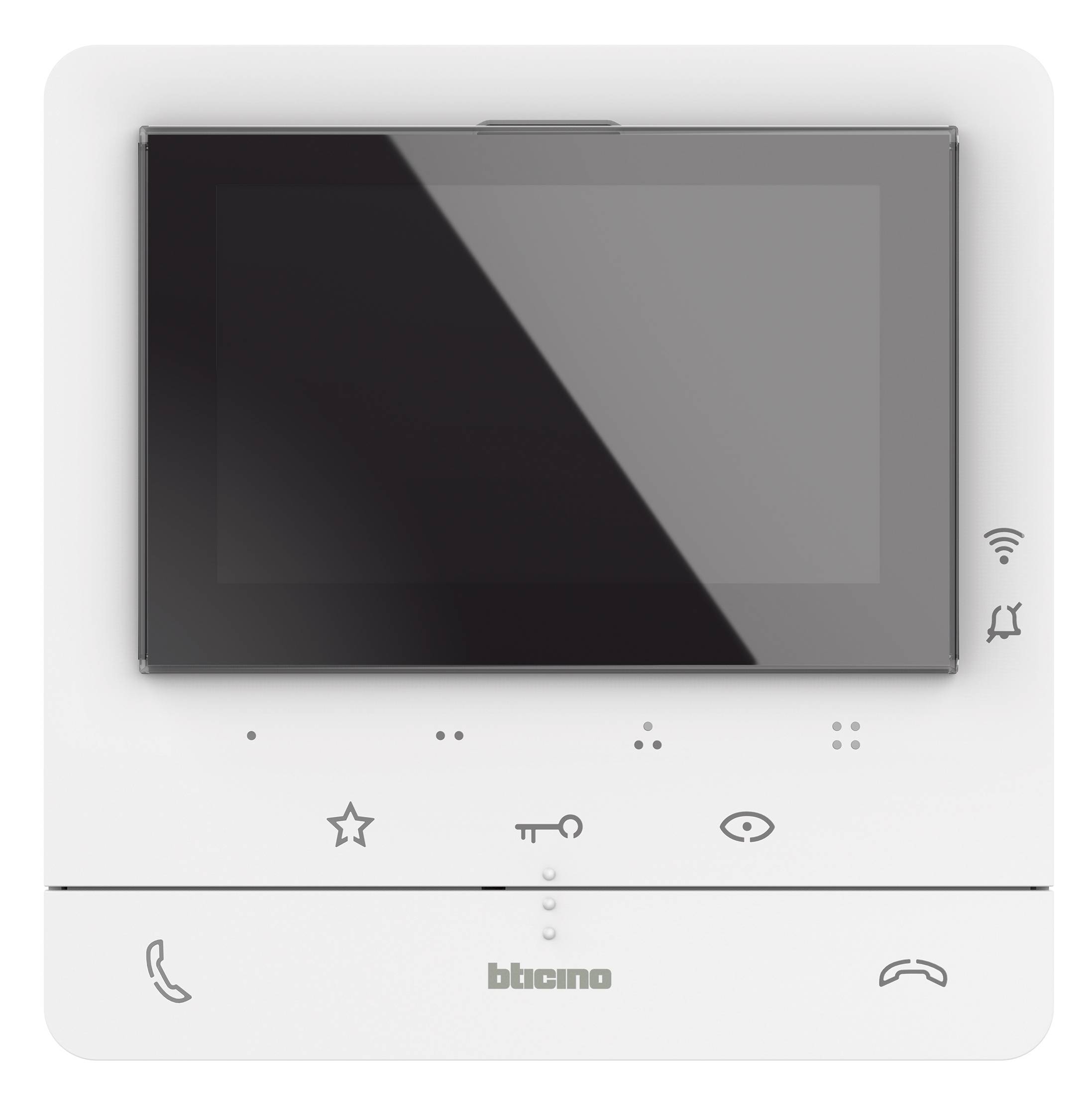 BTICINO, Video-Hausstation Classe 100X16E mit WLAN-Anbindung, 7" Touchscreen, Zweifamilienhaus-Erweiterung, Weiß, 344932-3