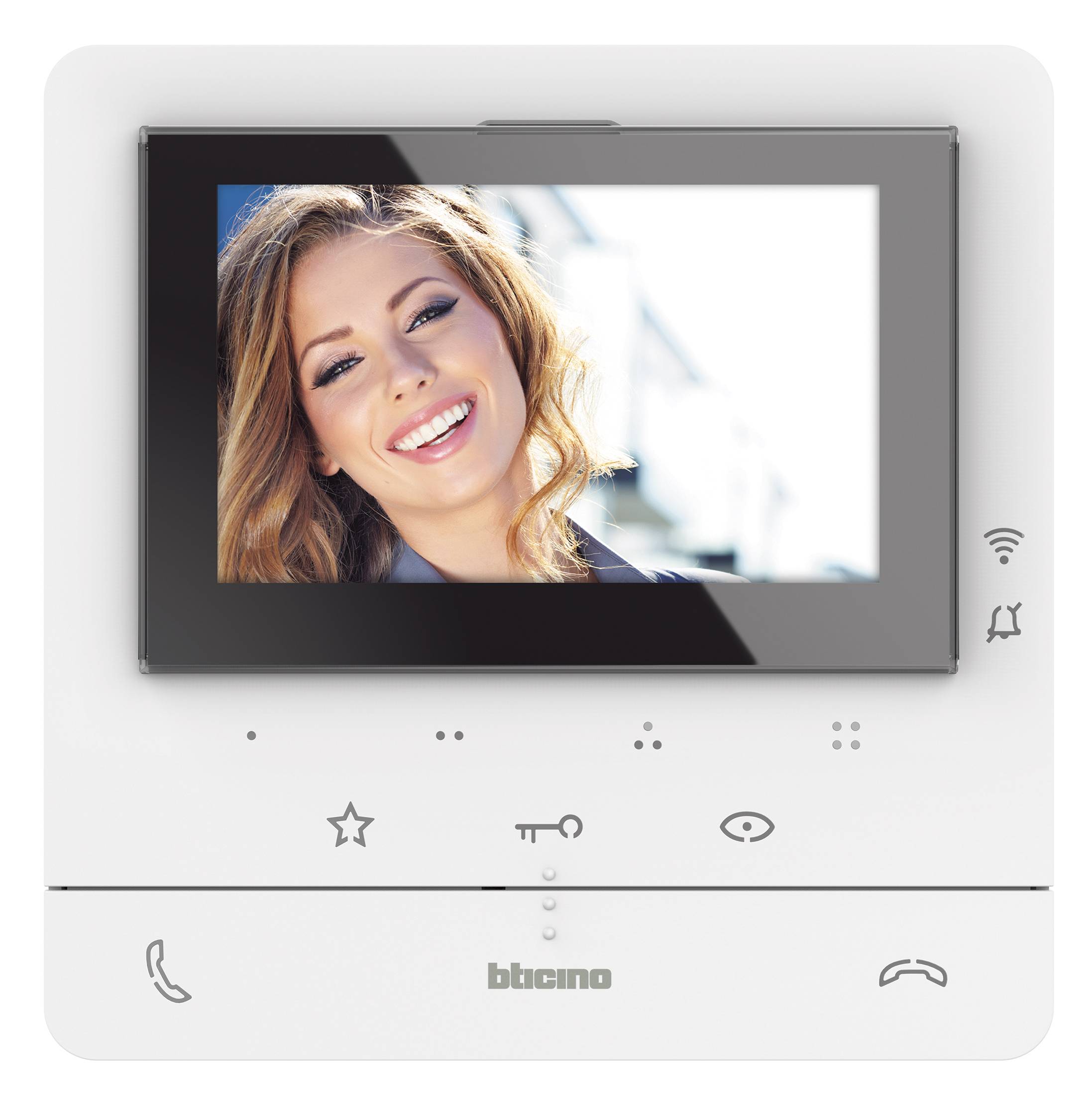 BTICINO, Video-Hausstation Classe 100X16E mit WLAN-Anbindung, 7" Touchscreen, Zweifamilienhaus-Erweiterung, Weiß, 344932-4