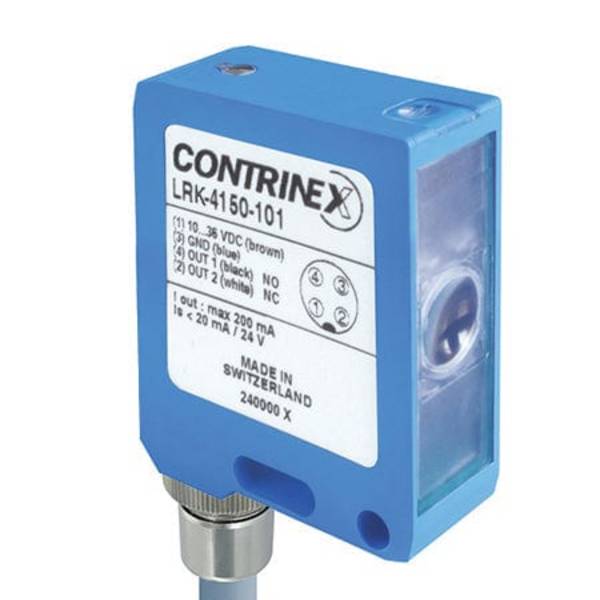 Contrinex LRS-4150-101, Standard Reflex 40 x 50 4000 mm PBTP 3 turn pot. LED, red 680 nm, P/n: 620-000-584