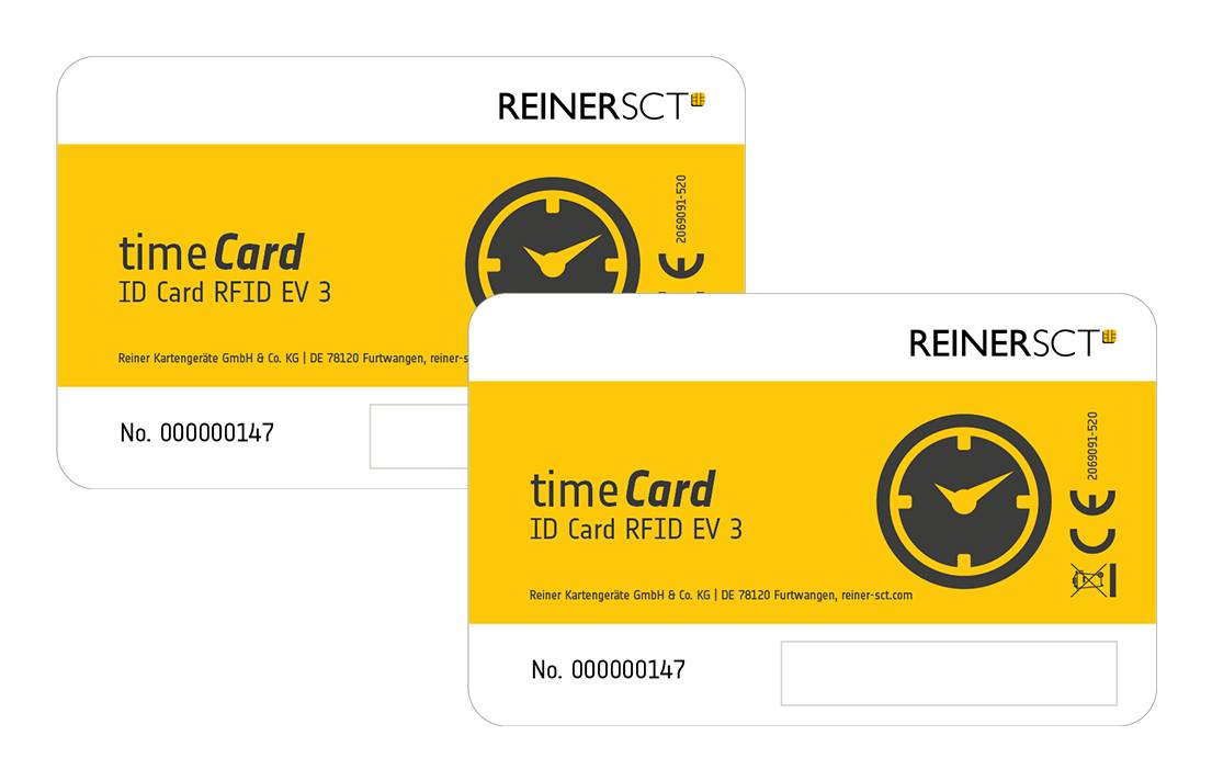 ReinerSCT Reiner SCT timeCard RFID MIFARE DESFire EV3 Premium Chipkarten, Schwarz, Weiß, Gelb, 13.56-1