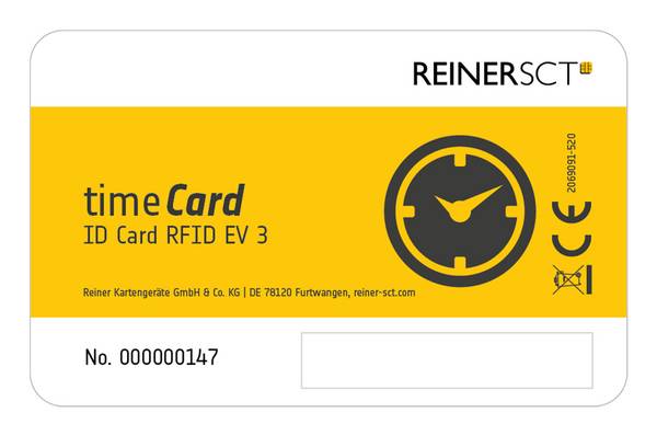 ReinerSCT Reiner SCT timeCard RFID MIFARE DESFire EV3 Premium Chipkarten, Schwarz, Weiß, Gelb, 13.56