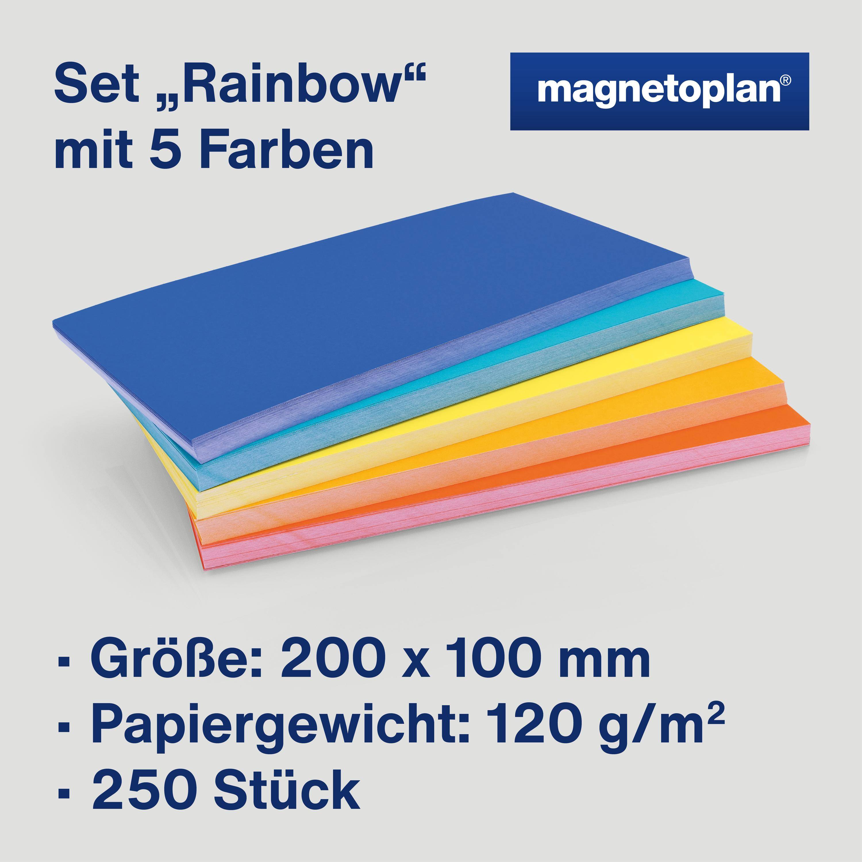 Magnetoplan Moderationskarten 200x100mm - Set "Rainbow" - 250Stk-1