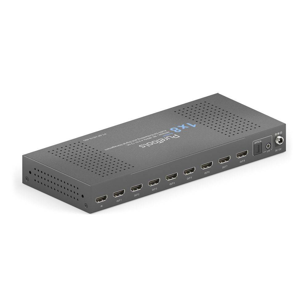 1x8 HDMI 2.1 Splitter - 48Gbps mit Scaler und Audio De-Embedding-1
