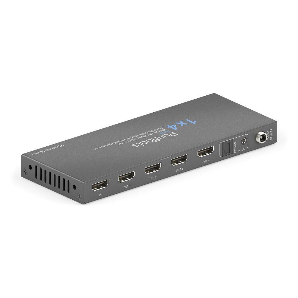 1x4 HDMI 2.1 Splitter - 48Gbps mit Scaler und Audio De-Embedding-1