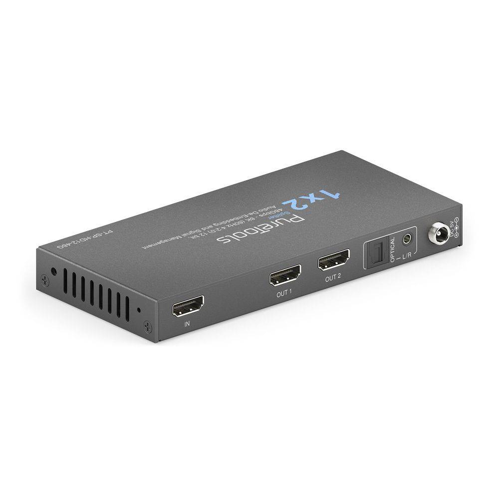 1x2 HDMI 2.1 Splitter - 48Gbps mit Scaler und Audio De-Embedding-1