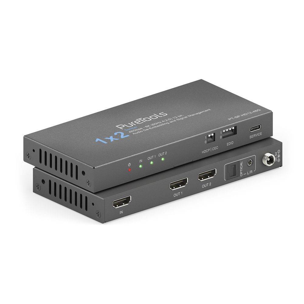 1x2 HDMI 2.1 Splitter - 48Gbps mit Scaler und Audio De-Embedding-2