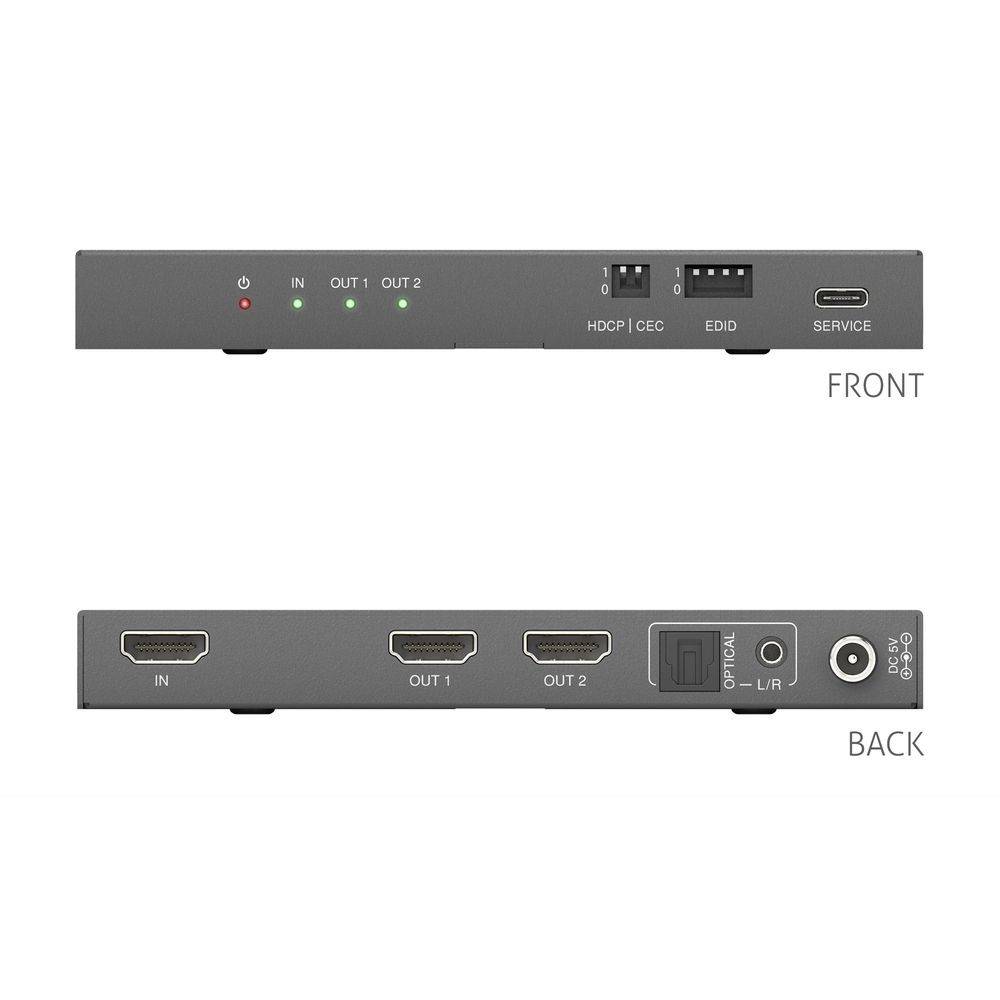 1x2 HDMI 2.1 Splitter - 48Gbps mit Scaler und Audio De-Embedding-3
