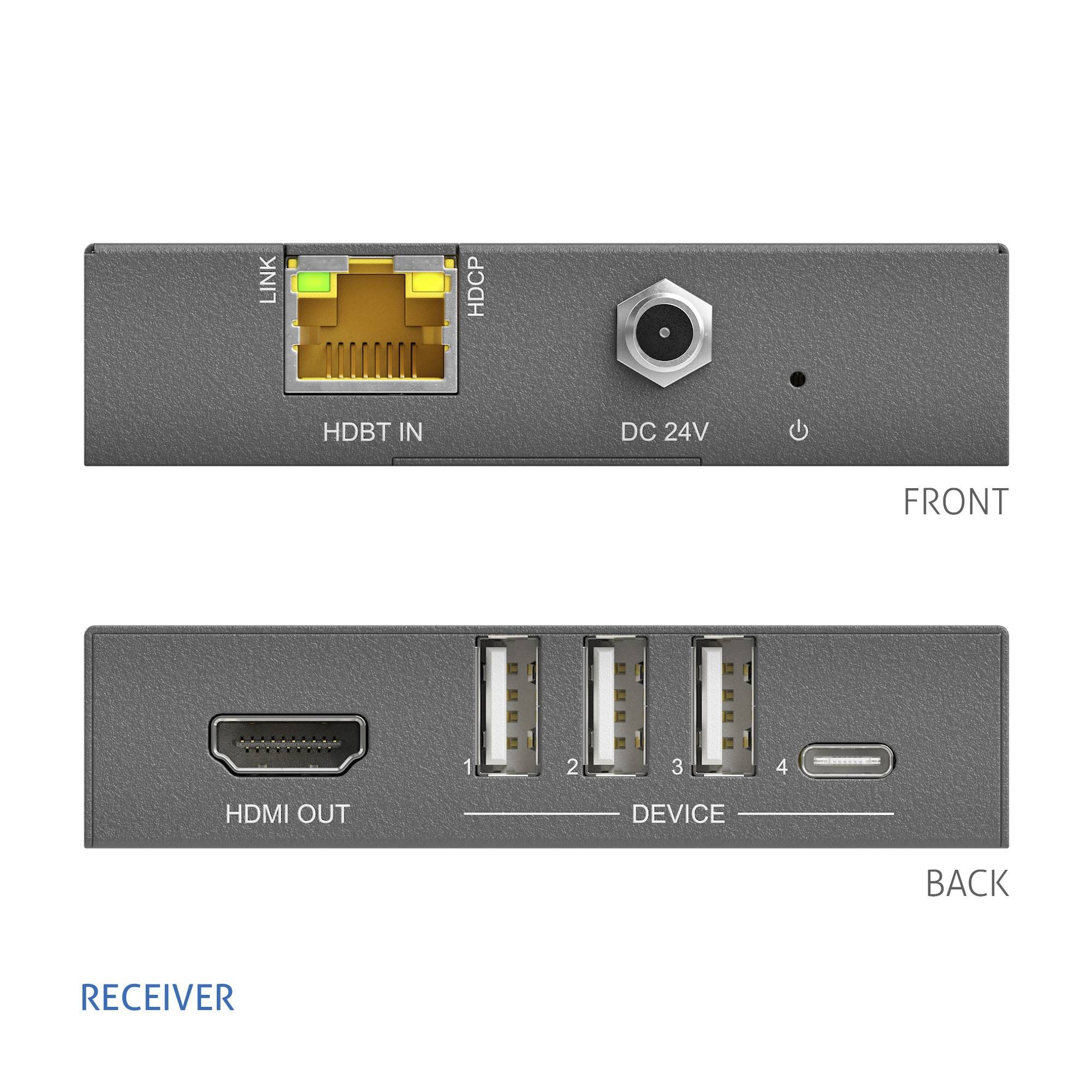 HDBaseT 3.0 HDMI- und USB 2.0 Receiver-2